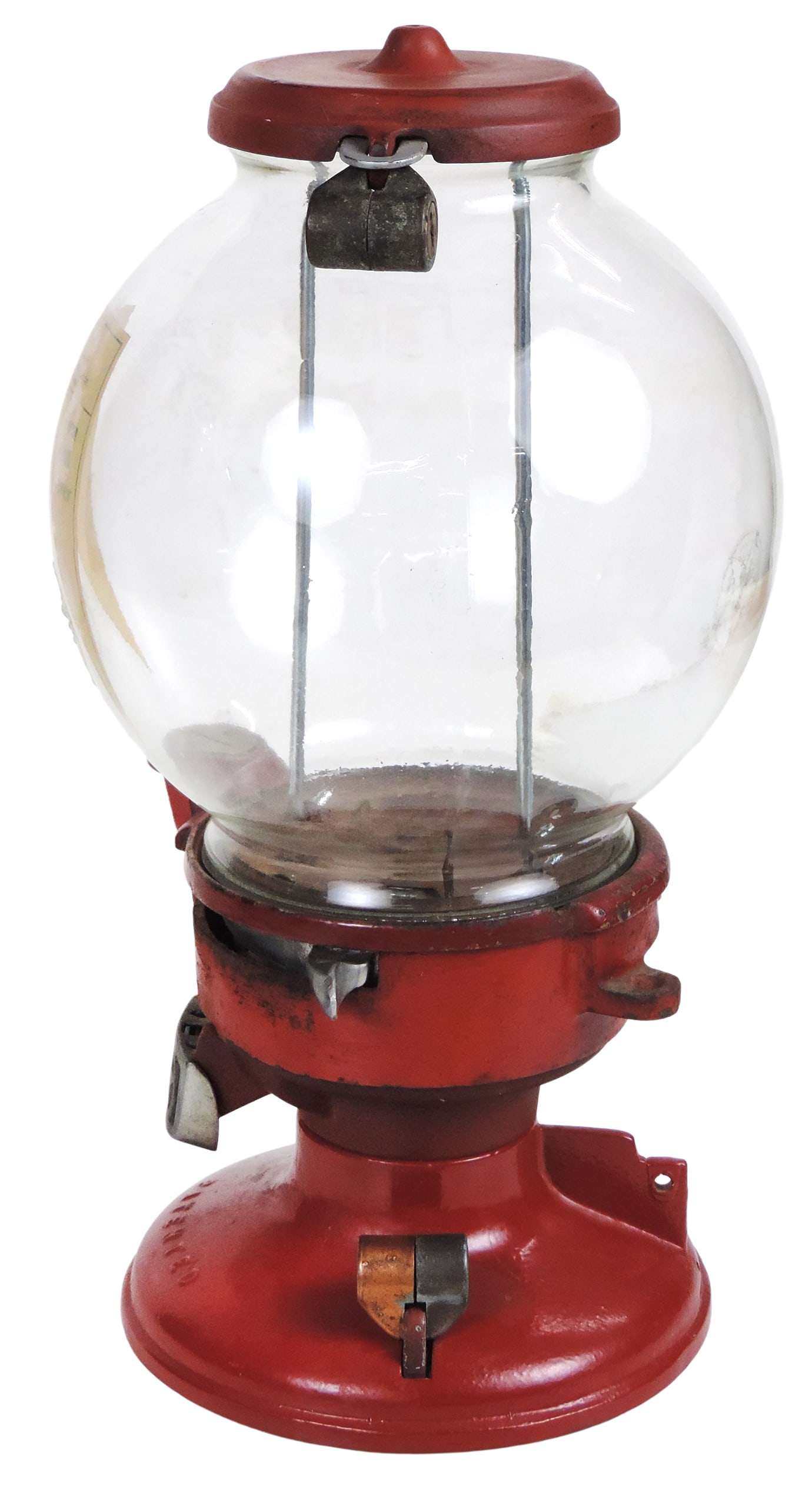 Coin-Operated Columbus Model "A" Vendor, decal instructs the user: One Penny Here, Then Pull Lever, - 3
