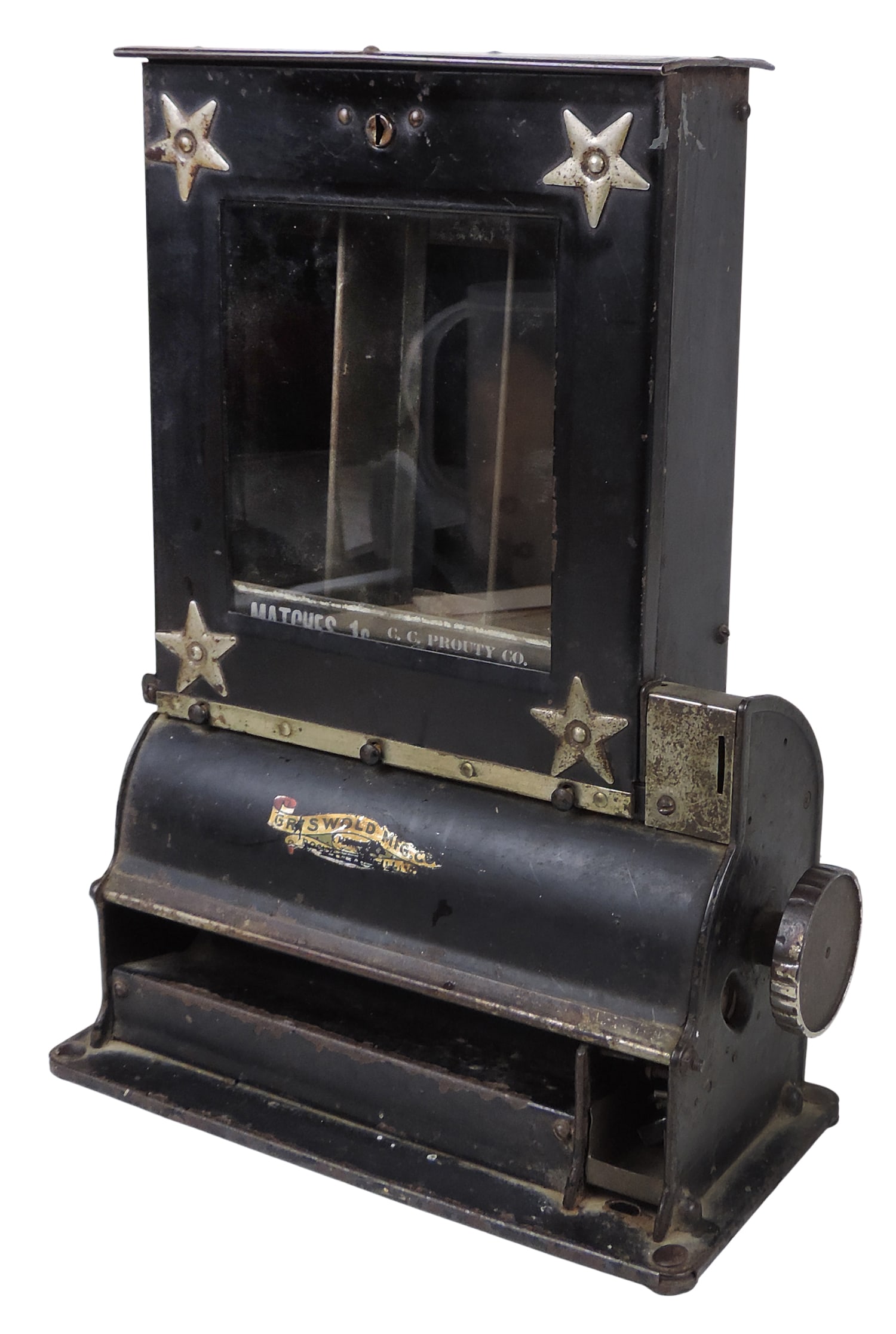 Coin-Operated Match Vendor, 1 Cent, G.G. Prouty Co., Mfgd by Griswold Manufacturing Co.-Erie, PA,... - 2