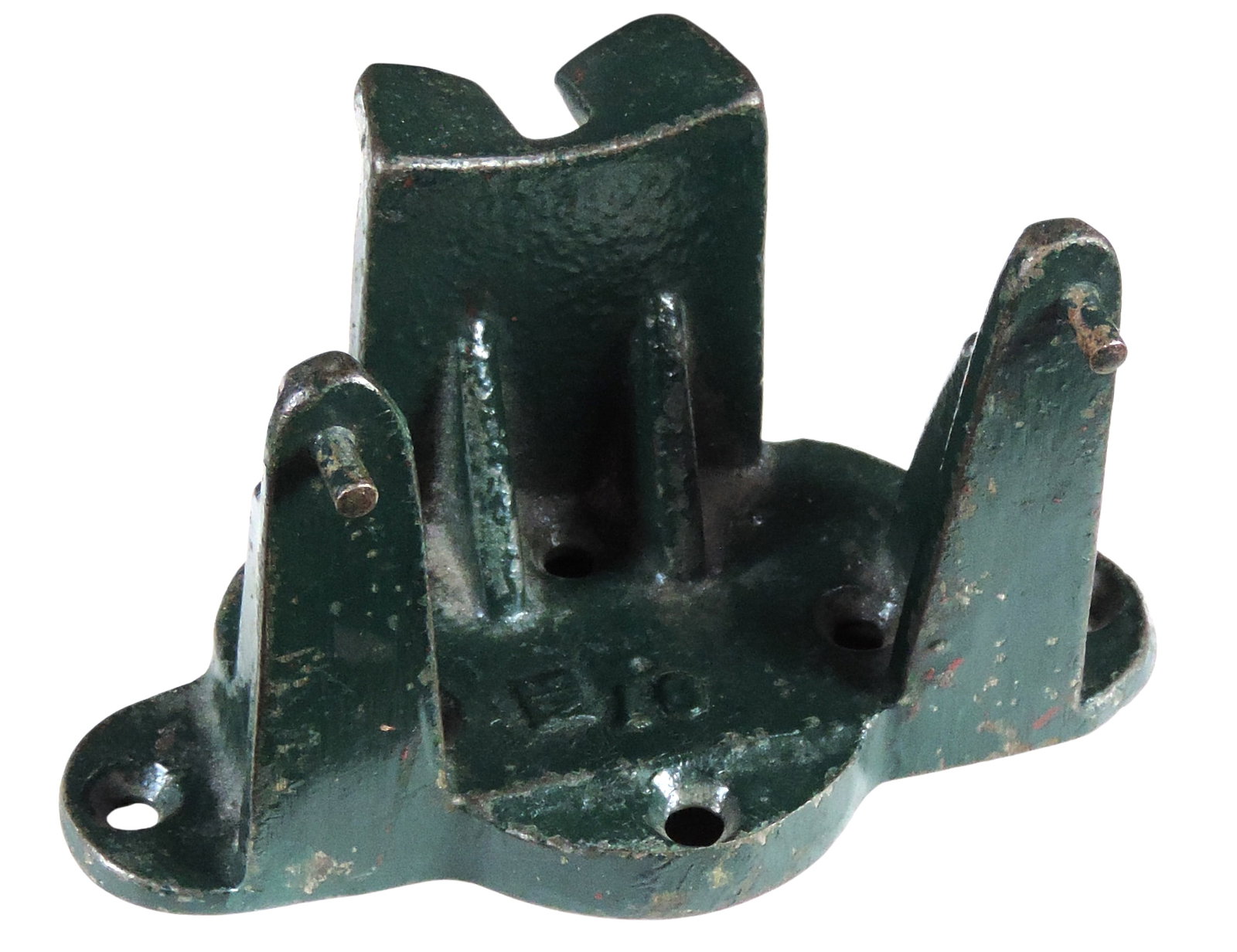 Coin-operated, Columbus Wall Mount Bracket, orig cast iron, embossed 87 NH, green paint shows age... (1 of 2)