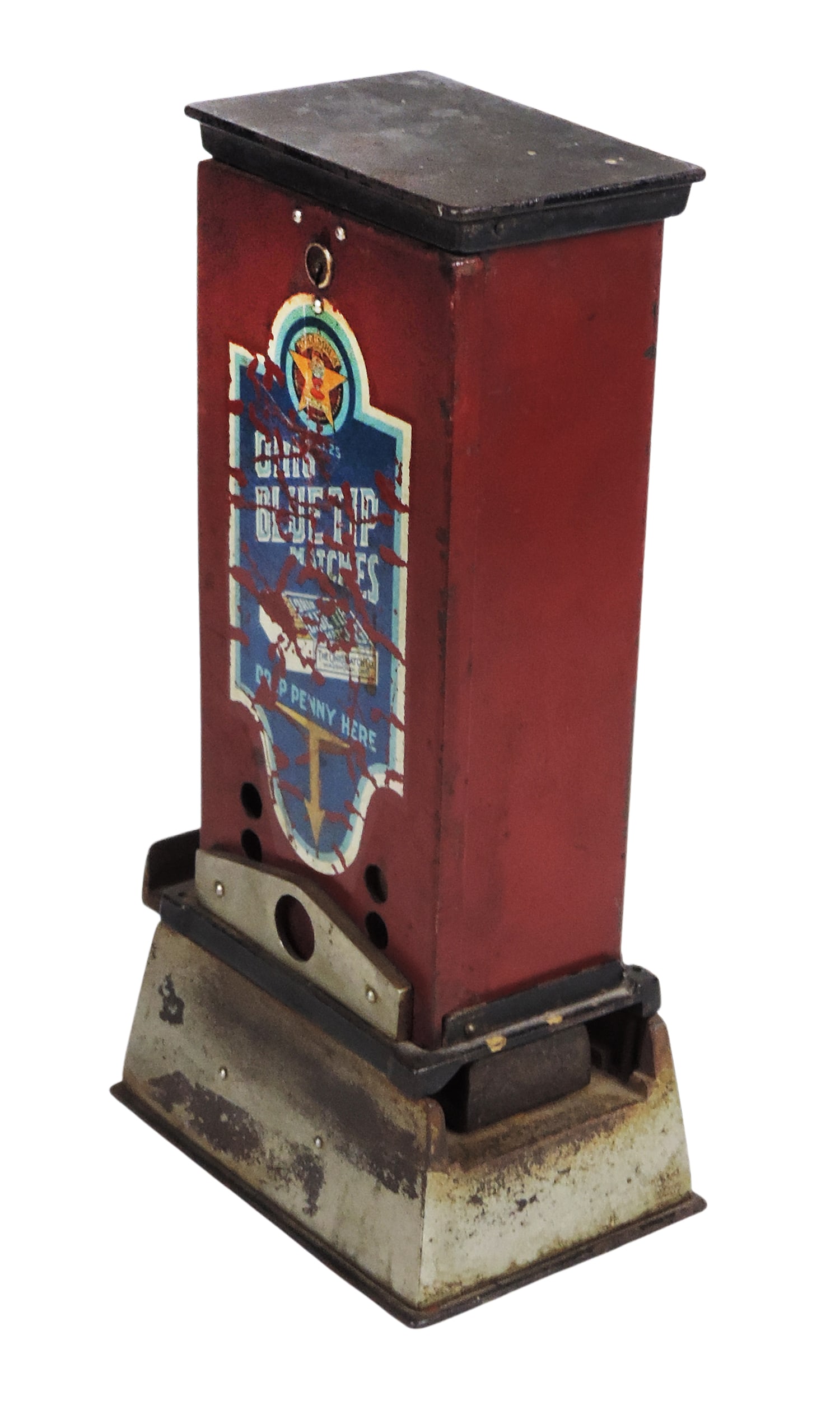 Coin-Operated Match Machine, 1¢ Ohio Blue Tip Matches, orig mfgd by Columbus Vending Co., Model - 2