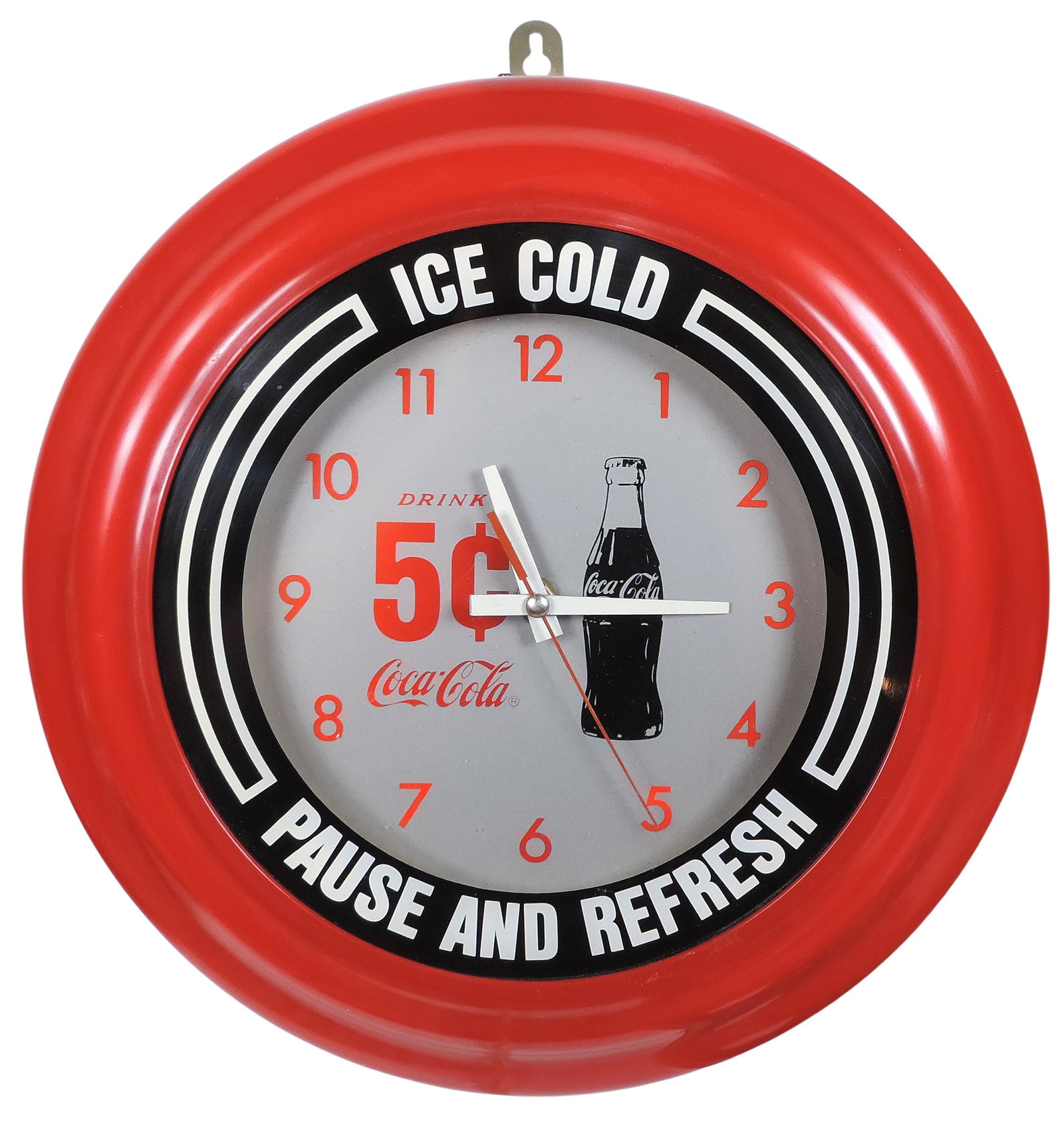 Coca-Cola Indoor Electrical/Battery Clock, No. AM464912, "Ice Cold Pause and Refresh", acryli... (1 of 2)
