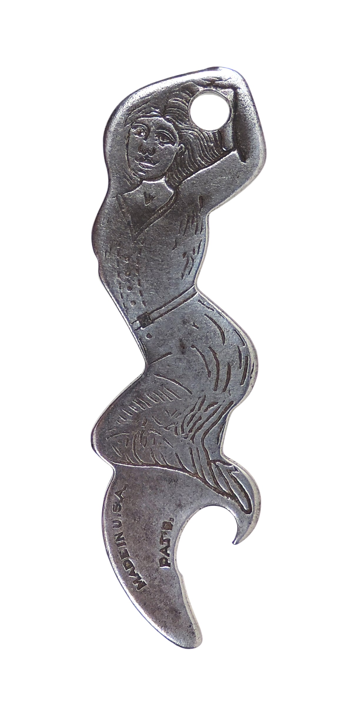 Coca-Cola " The Calendar Girl" Bottle Opener, Scarce 1913-1930, Exc cond, H 3 x W 1 in. (1 of 2)
