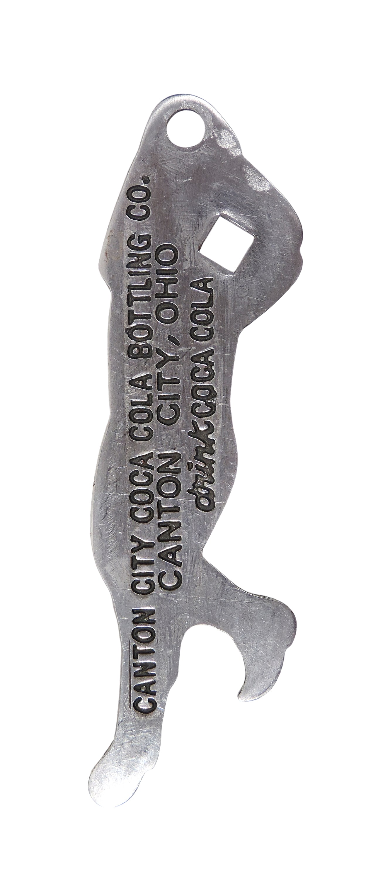 Coca-Cola Baseball Player Bottle Opener, Very Scarce 1914-1920 example from the Canton City Coca-... - 2