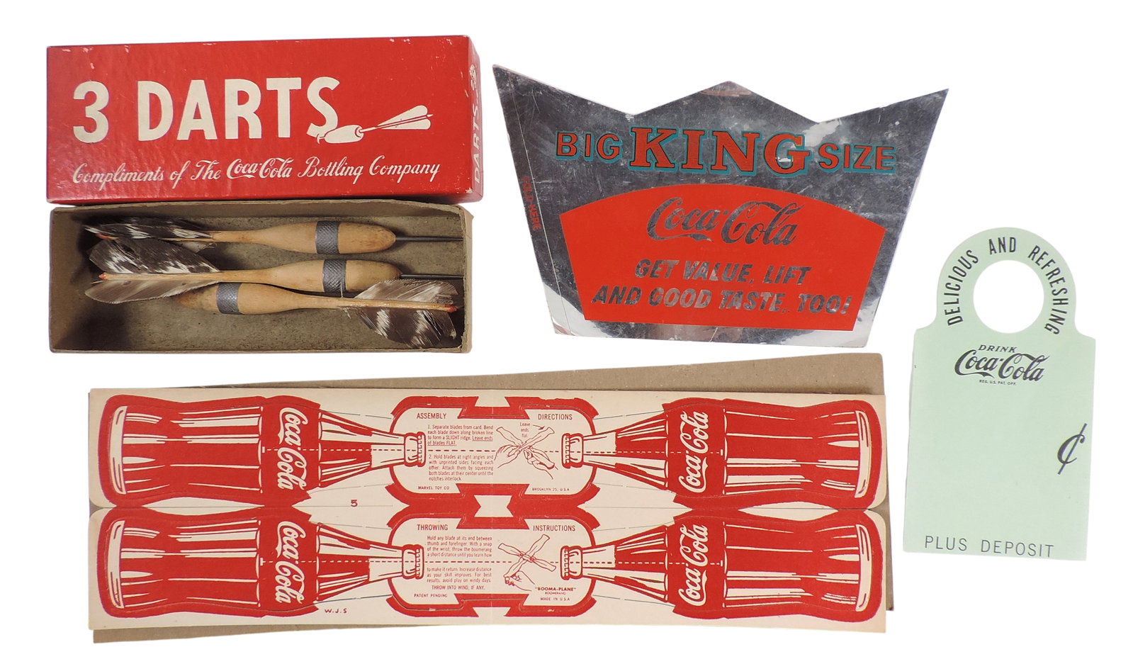 Coca-Cola Items (4), 3 Darts, Compliments of The Coca-Cola Bottling Company, 4795 CC, suction cup... (1 of 1)