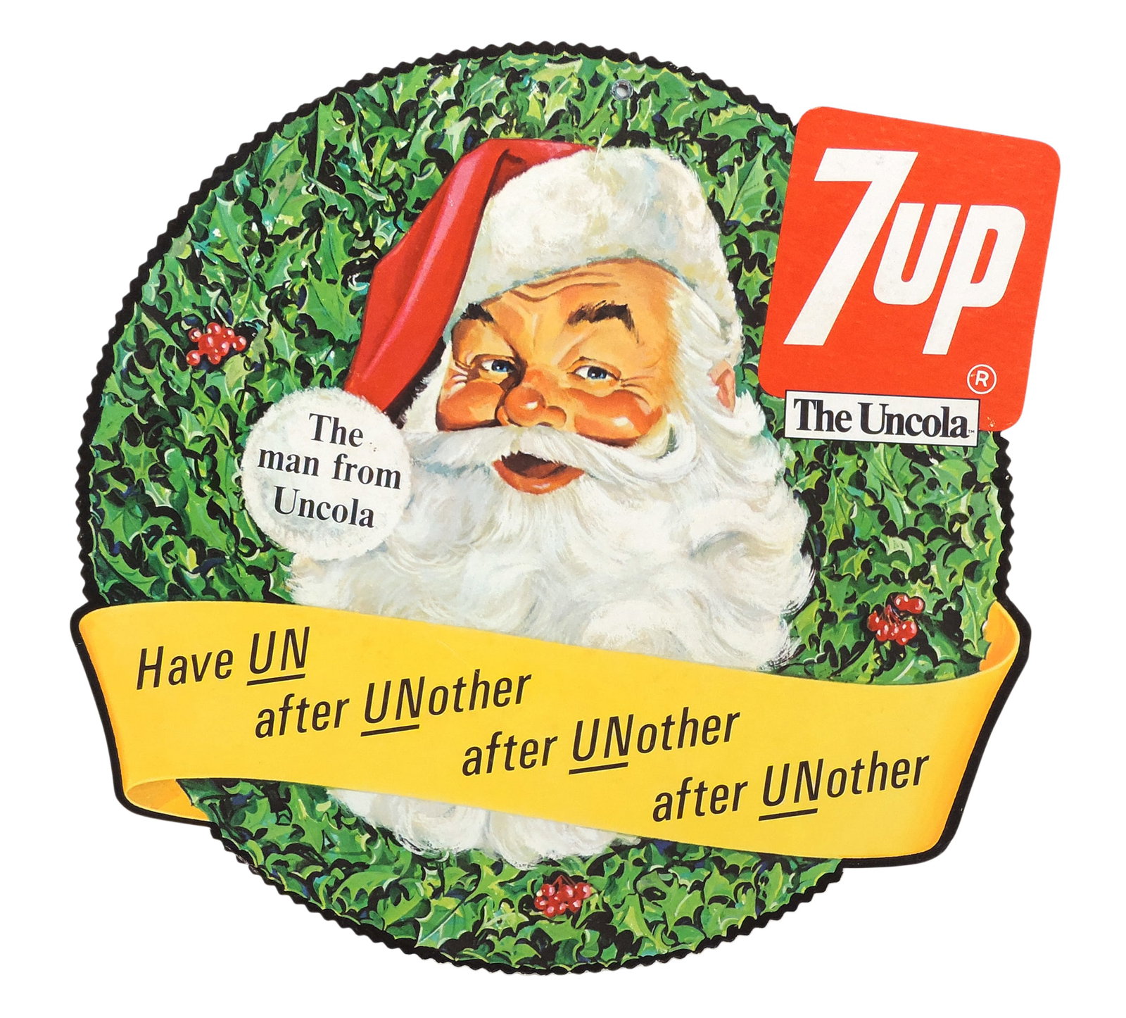 7UP The Uncola Santa Claus Double-Sided Sign, The man from Uncola parodied the massively popular ... - 2