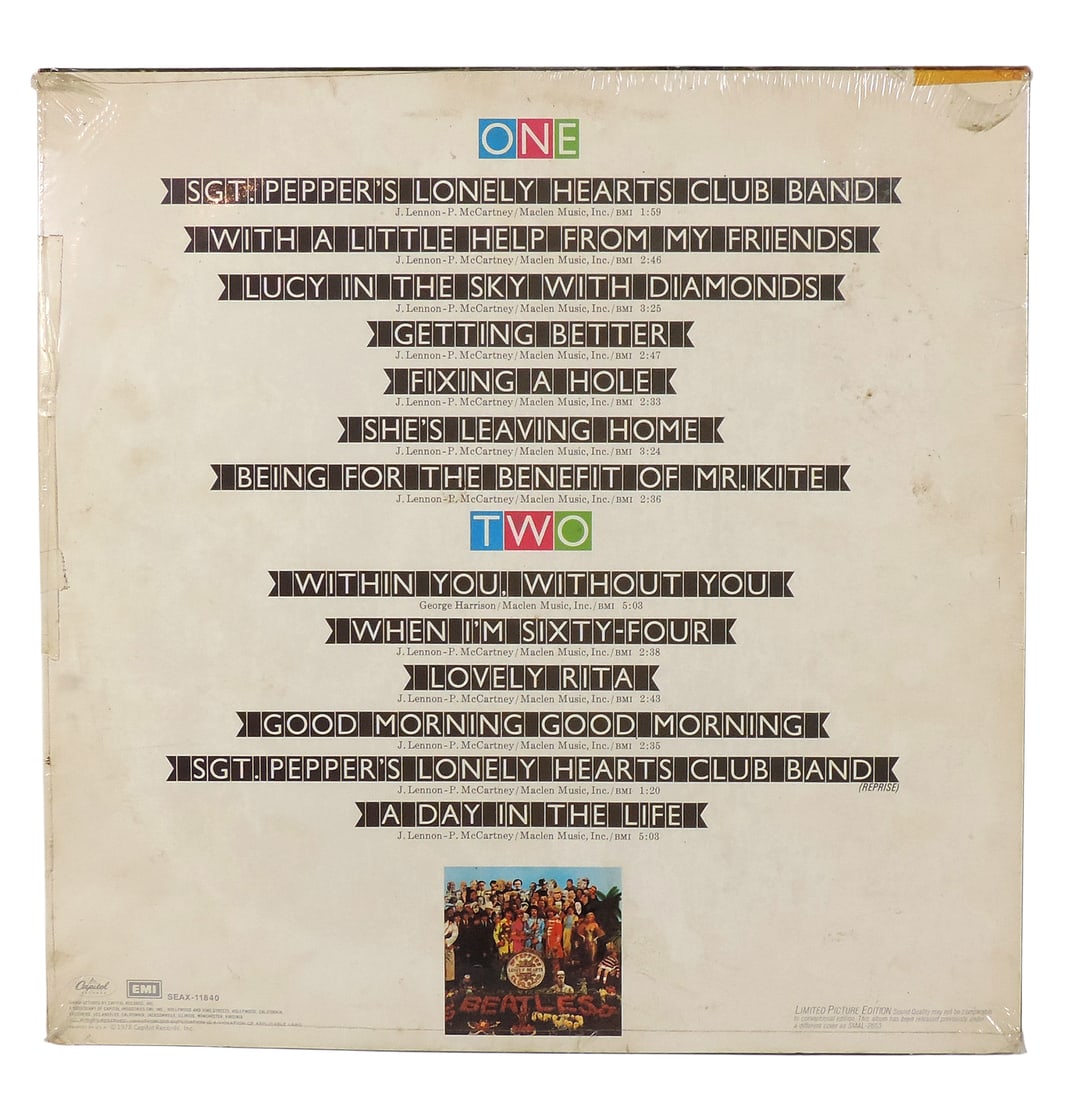The Beatles Sgt. Peppers Lonely Hearts Club Band Picture Disc, 1978 Limited Edition, SEAX-11840, ... - 2