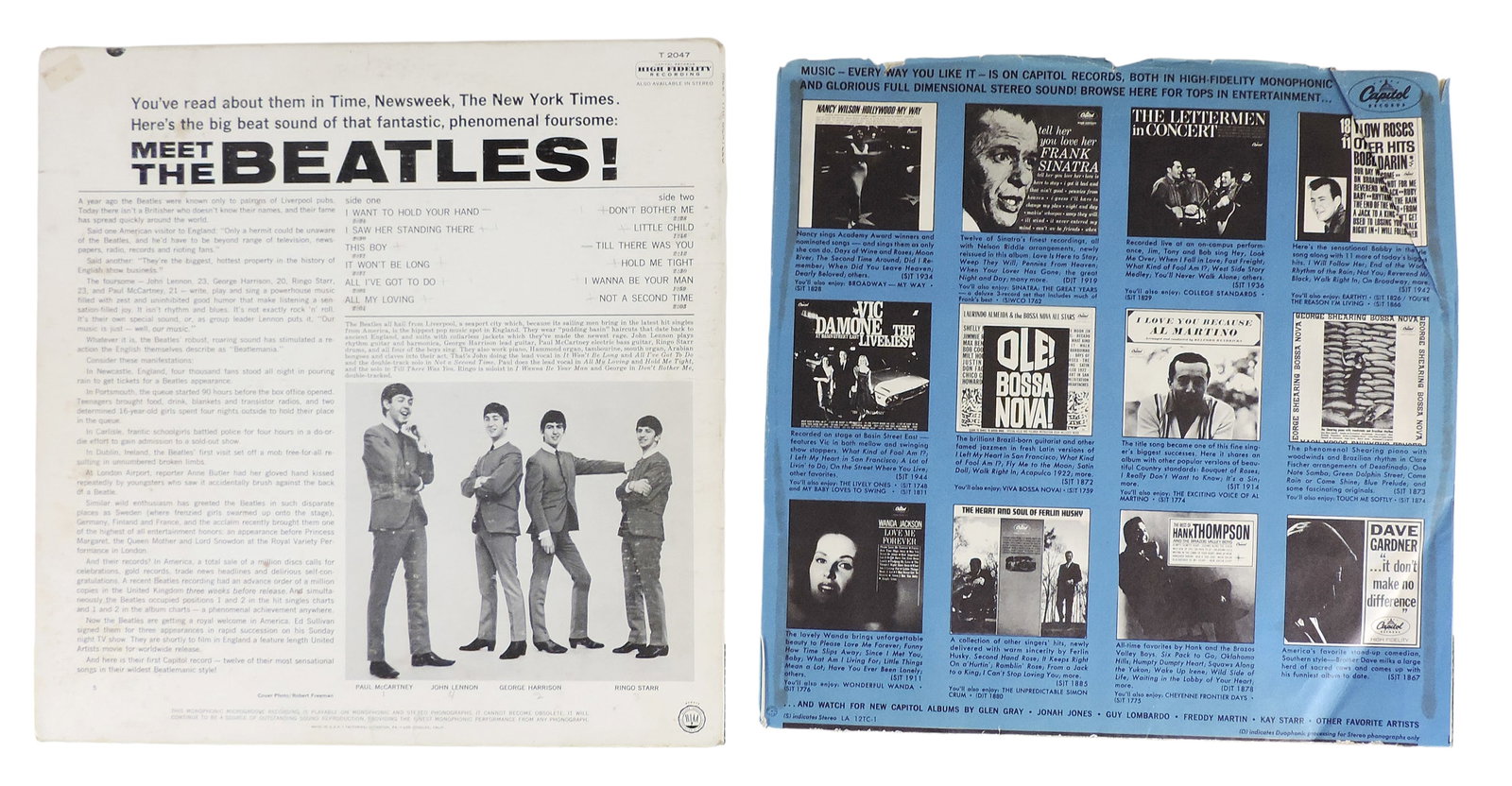 Meet The Beatles Vinyl Album, 1964 The First Album by Englandâ€™s Phenomenal Pop Co - 2