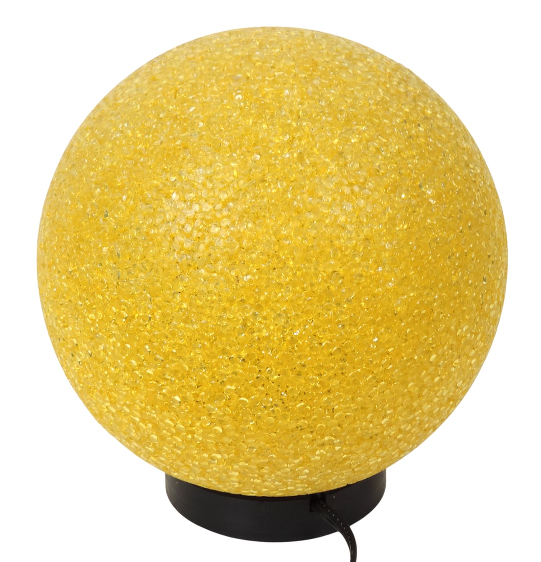 Smiley Face Desk Lamp, made from small translucent plastic beads melted together in a mold, givin... - 2