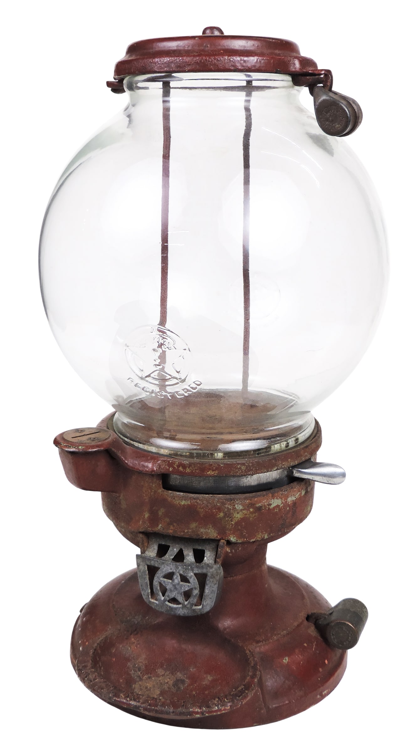 Coin-Operated Columbus Model "A" Vendor w/tray, tray has wide lip embossed w/patent date Sept.15.... (1 of 4)