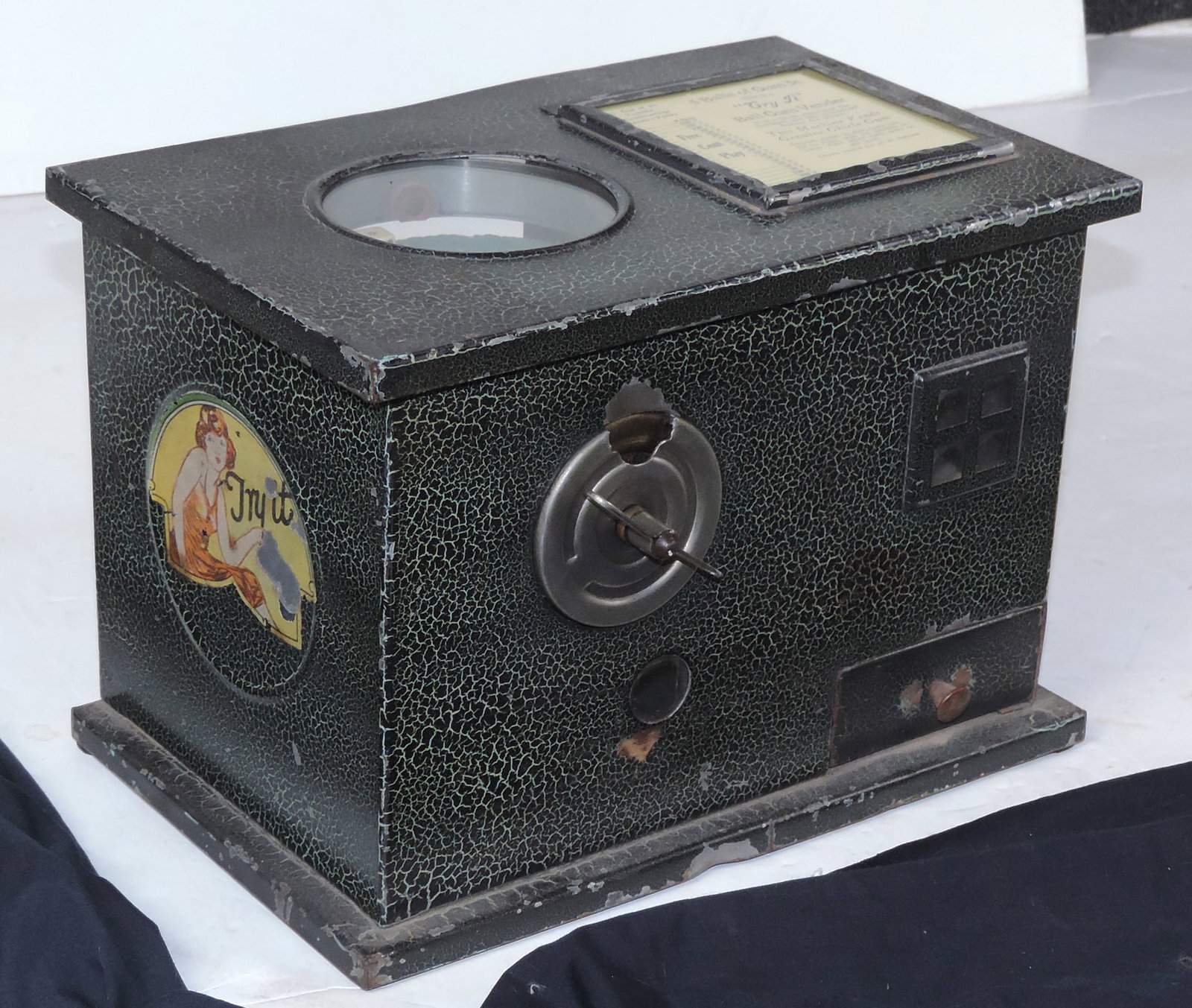 Coin-operated, Try It Dice Game Trade Stimulator Ball Gum Vendor, Mfg by Blue Bird Products Co., ... (1 of 3)