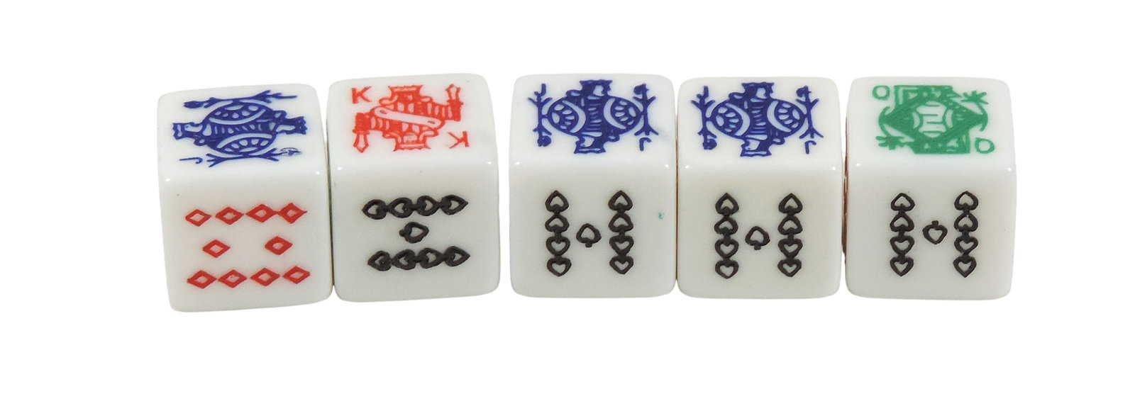Rolls-Royce Poker Dice in Leather Case, Rare set of 5 w/Rolls-Royce emblem, c.1960's, made in Eng... - 3