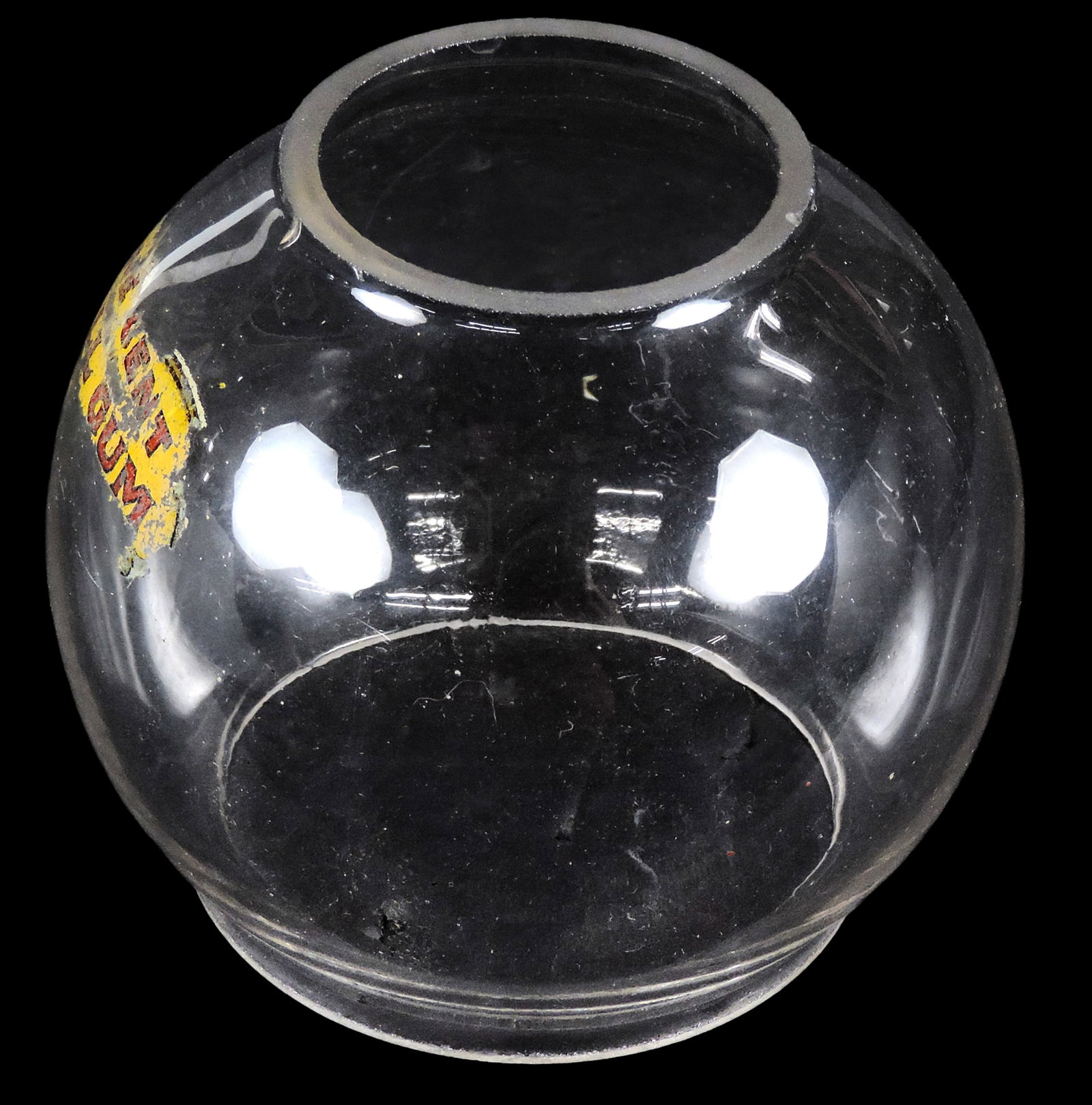 Coin-Operated Unmarked Glass Globe, partial decal reads One Cent Ball Gum, during the mid 1900s c... - 3