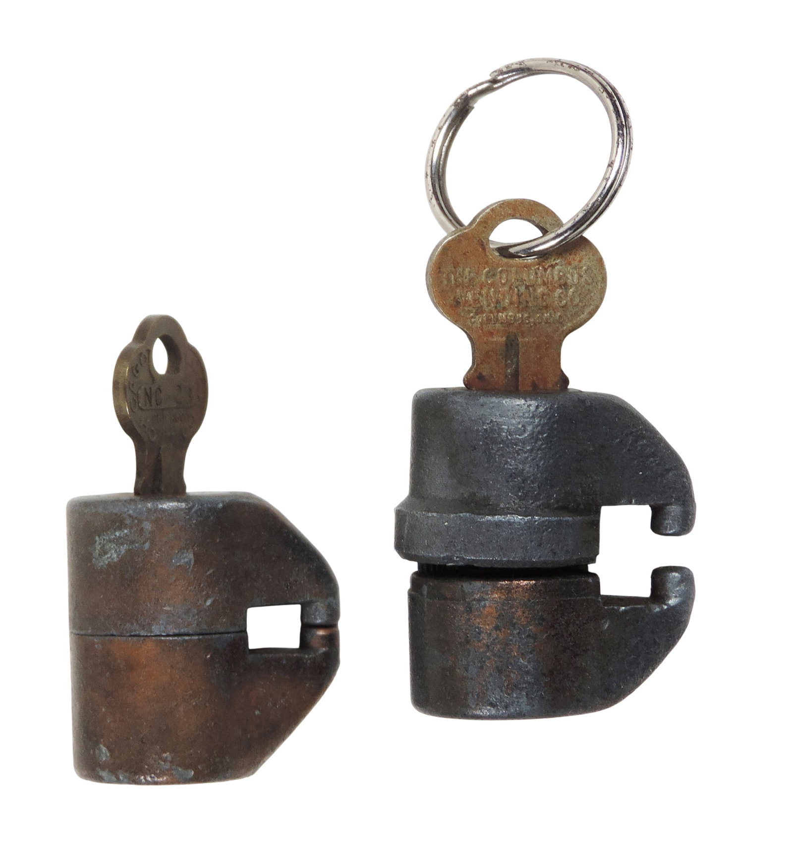 Barrel Locks (2), primarily used in the 1920-30s for securing gum-ball or peanut vending machines... - 2