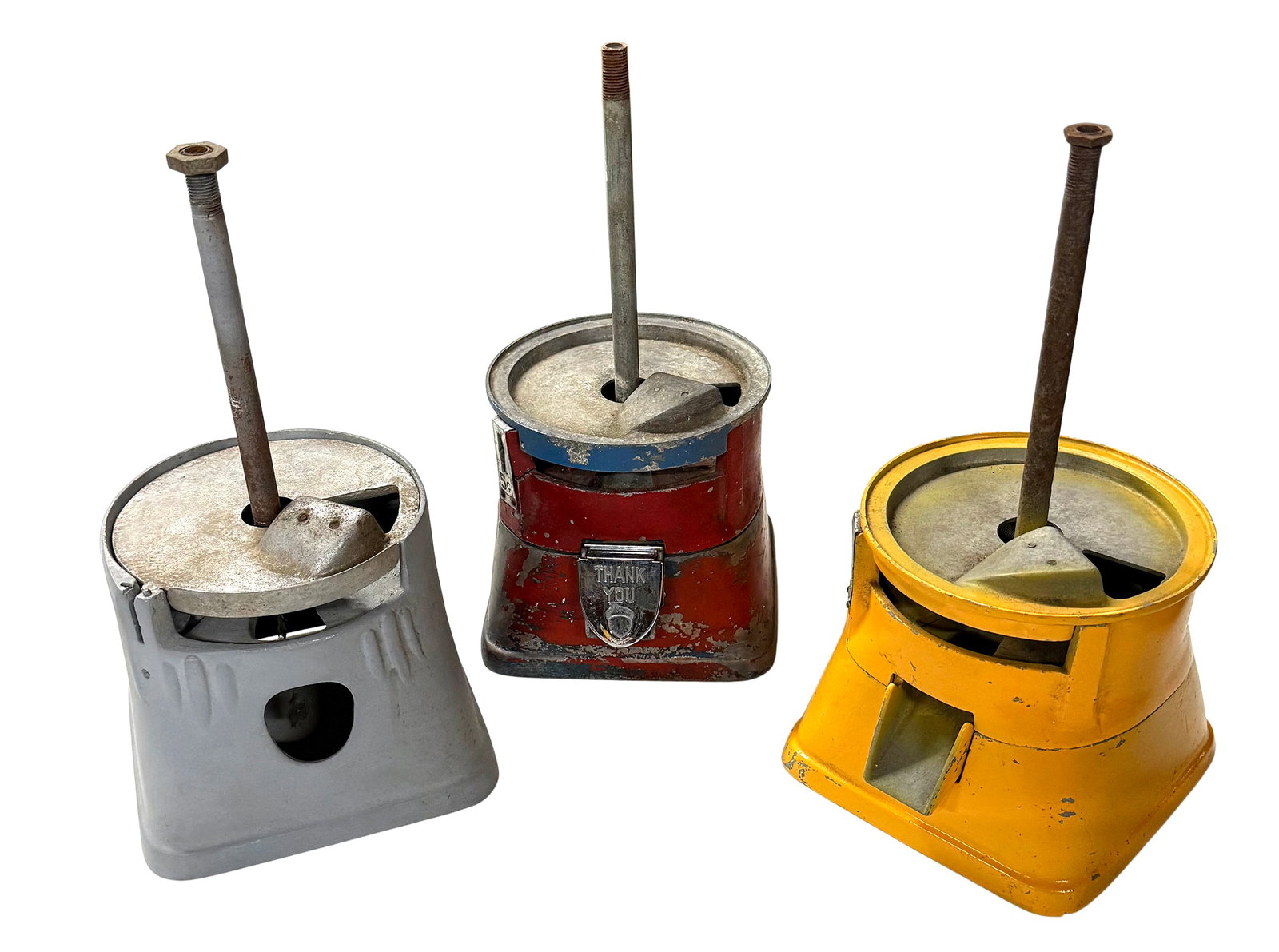 Coin-Operated Machine Parts, 3 base sections for a 5 Cent Silver King & (2) 5 Cent Regals, all c....: Coin-Operated Machine Parts, 3 base sections for a 5 Cent Silver King & (2) 5 Cent Regals, all c.1940's machines, all VG used cond.