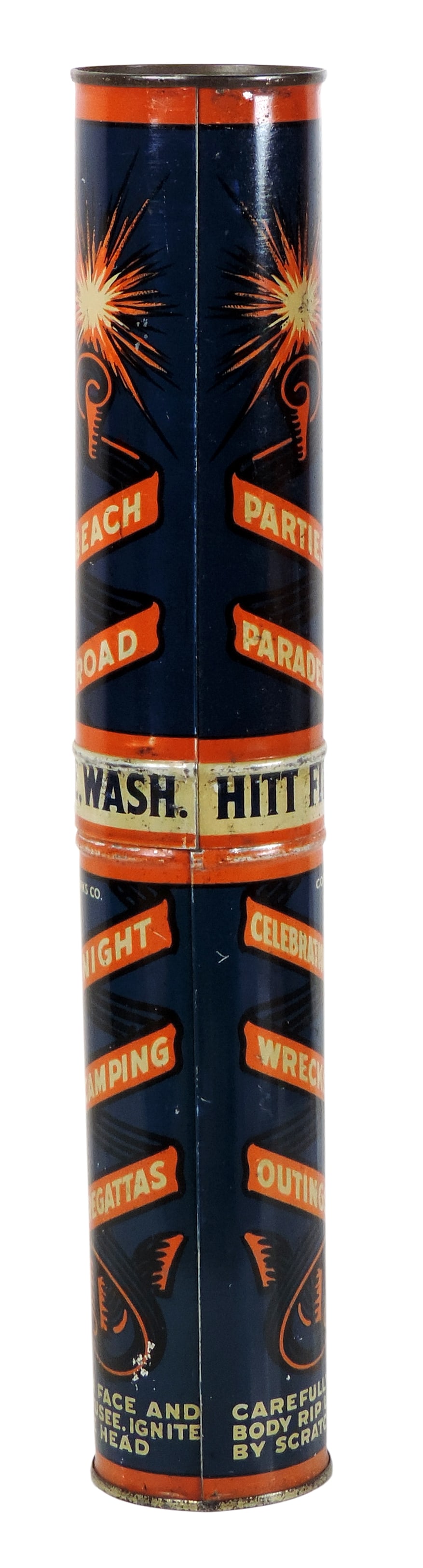 Rare Hitts Danger Lights Automotive Emergency Flare Container, Mfgd by Hitt Fireworks Co., Columb... - 2