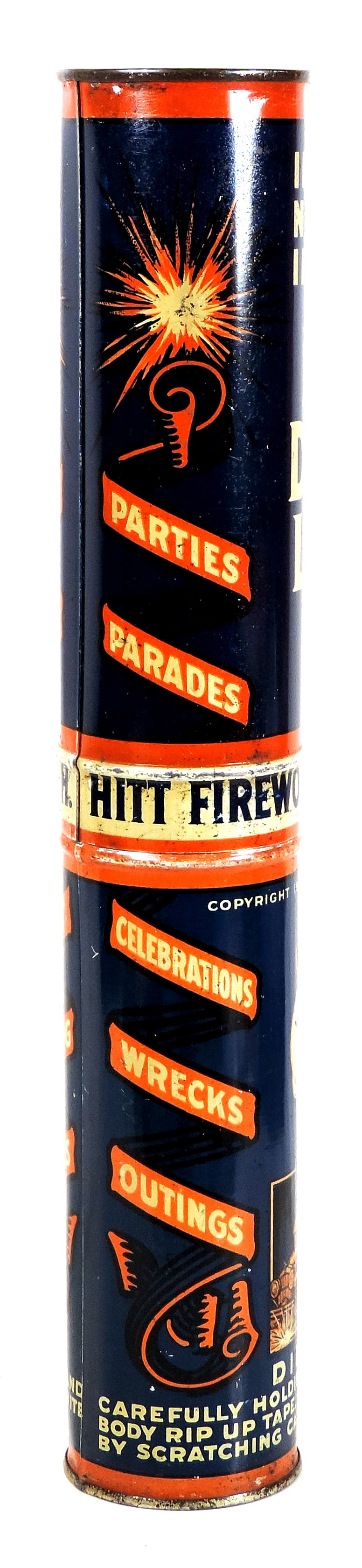 Rare Hitts Danger Lights Automotive Emergency Flare Container, Mfgd by Hitt Fireworks Co., Columb... - 3