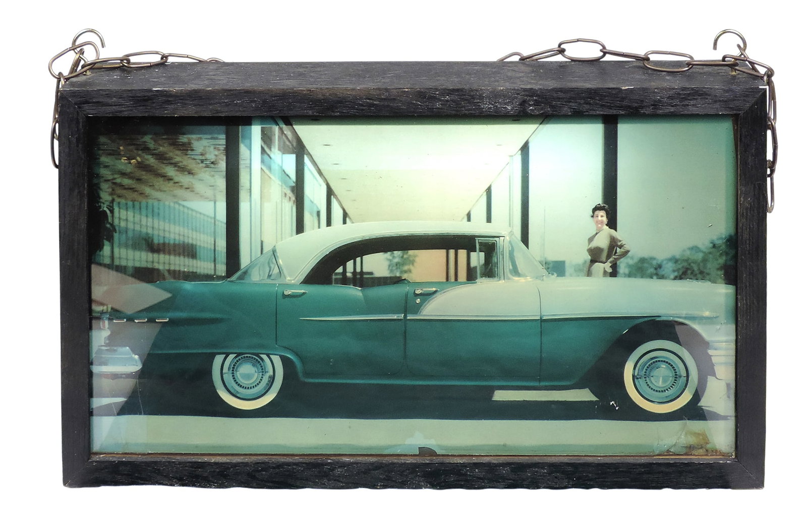 Automotive Sign, 1956 Pontiac Cheiftan 4-door hardtop in lighted box ????????????? (1 of 3)