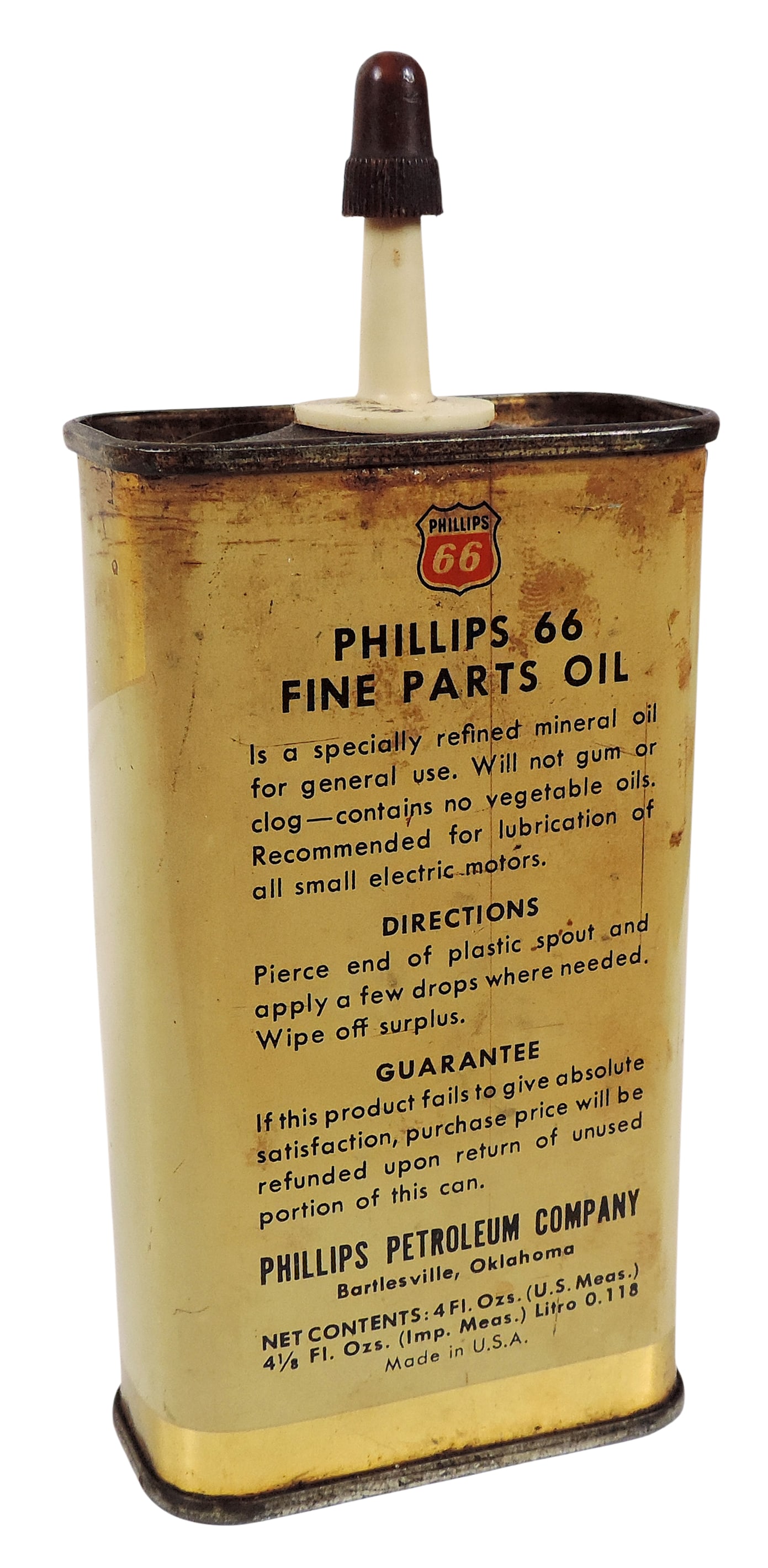 PHILLIPS 66 Fine Parts Oiler, Phillips Petroleum Co., Bartlesville, Oklahoma-USA, 4 Fl. Ozs., mad... - 2