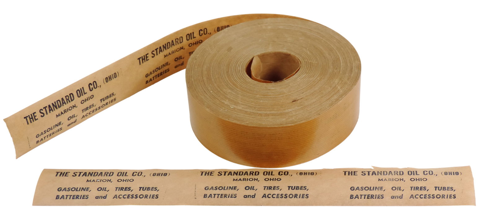 The Standard Oil Company Gummed Paper Tape, water-activated gummed paper tape to seal boxes, loca... (1 of 2)