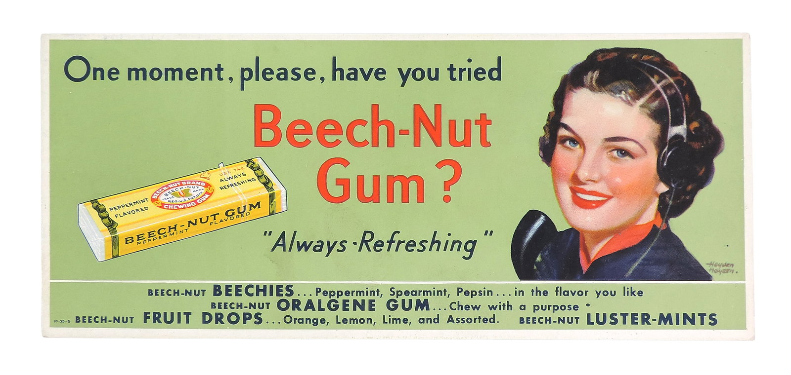 Beech-Nut Gum Trade Card Blotter & Gum Pieces, includes Beech-Nut Candy Cane, Peppermint Beech-Nu... (1 of 3)