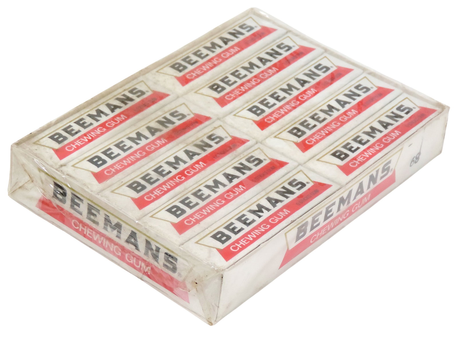 Beeman's Chewing Gum, 20-count factory pack containing individual 5-stick packs, c. mid 1900s, NOS, - 2