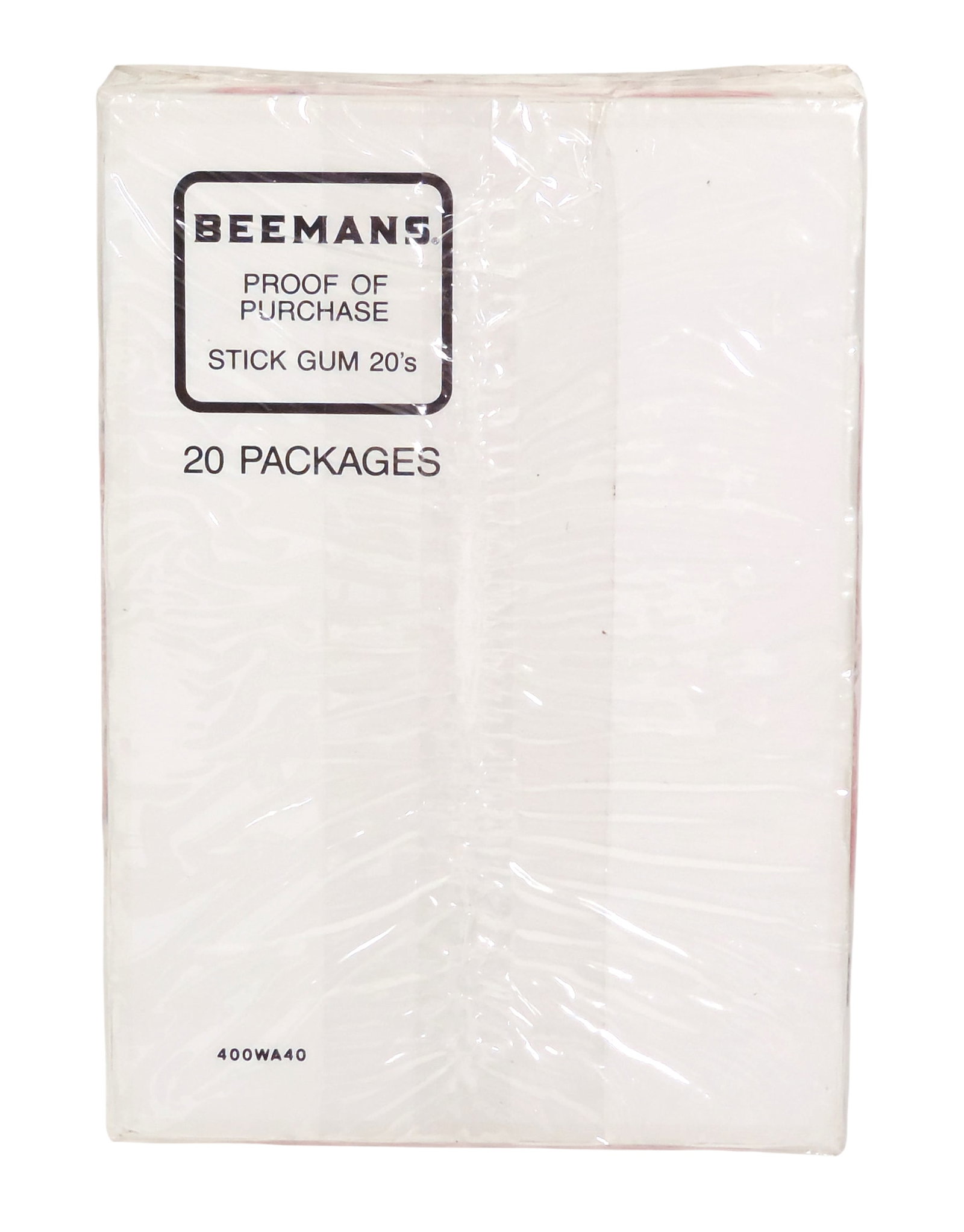 Beeman's Chewing Gum, 20-count factory pack containing individual 5-stick packs, c. mid 1900s, NOS, - 3