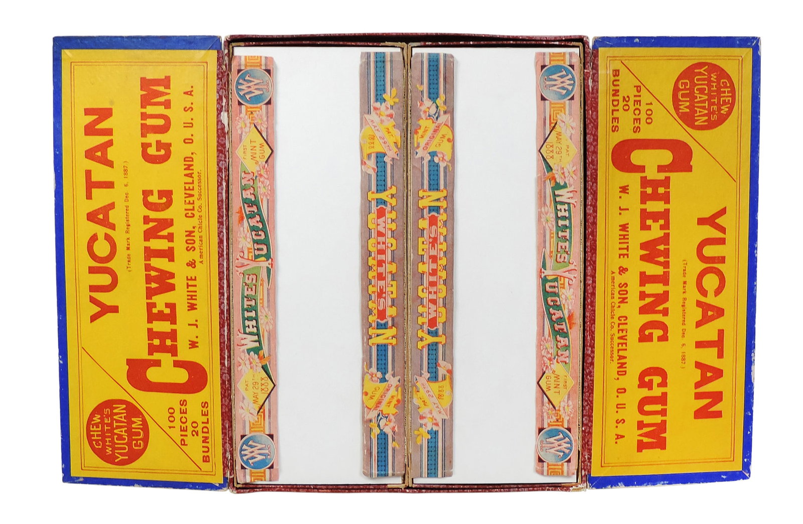 White's Yucatan Chewing Gum Box, W.J. White & Sons, Cleveland, O., American Chicle Co., Success... - 3
