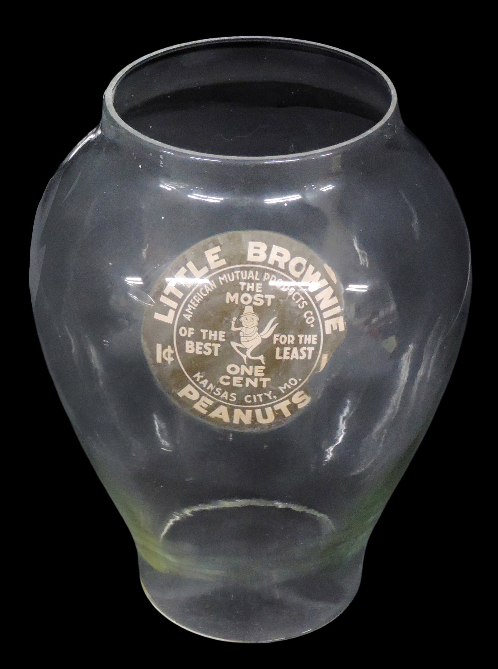 Coin-operated, Hance Little Brownie Peanuts Vendor Glass Globe, American Mutual Products Co., Kan... (1 of 2)