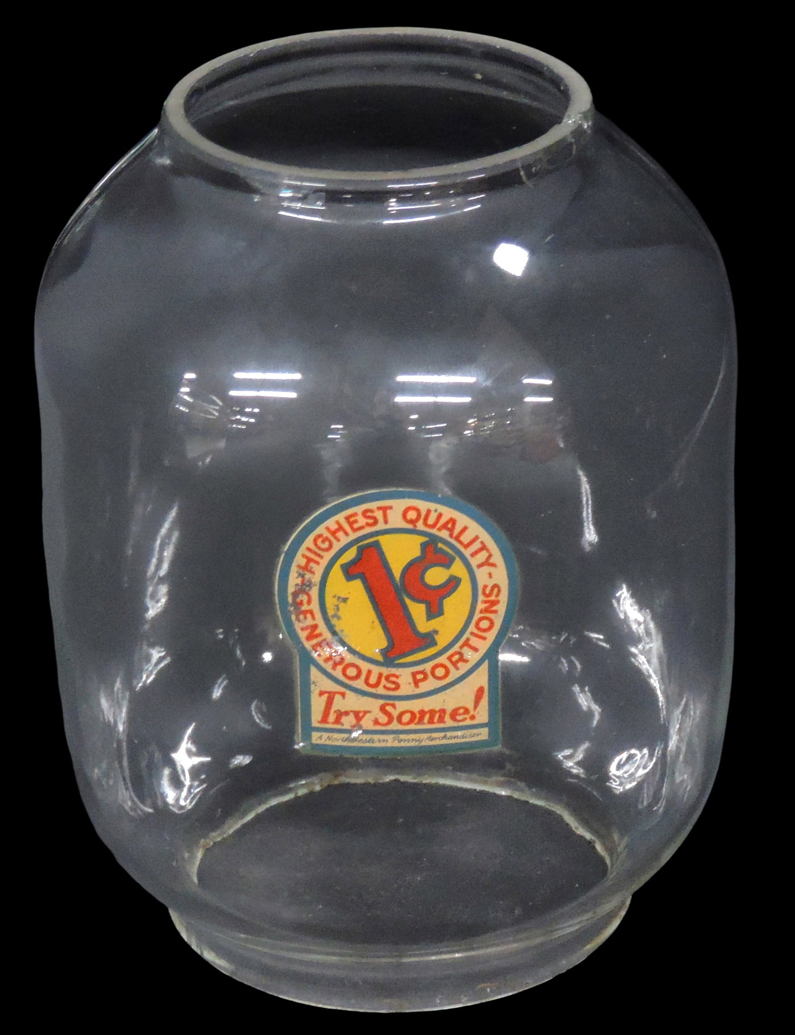 Coin-Operated Northwestern Penny Merchandiser GumballModel 33 Glass Globe w/orig cdbd shipping b... - 2