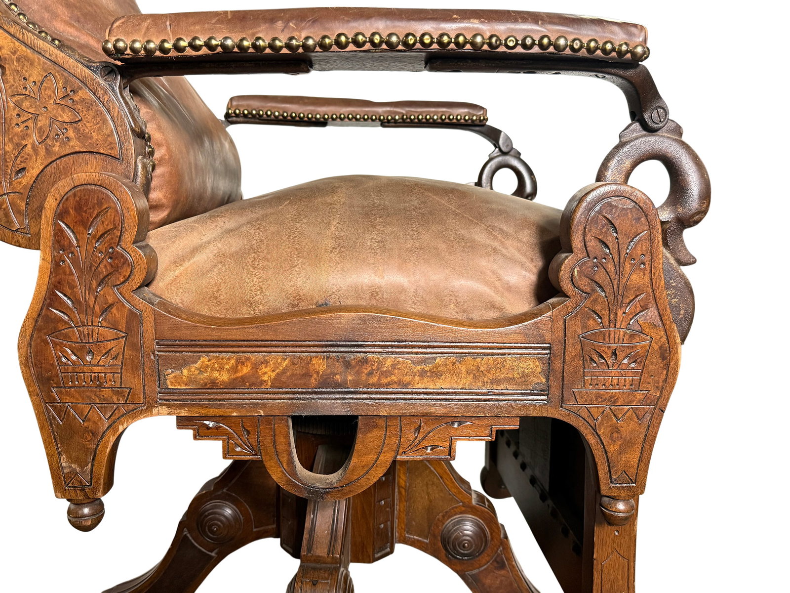 Barber Chair Project, Early Berninghaus "Climax", c.1890, Cinc., OH, missing parts but comes w/ex... - 2