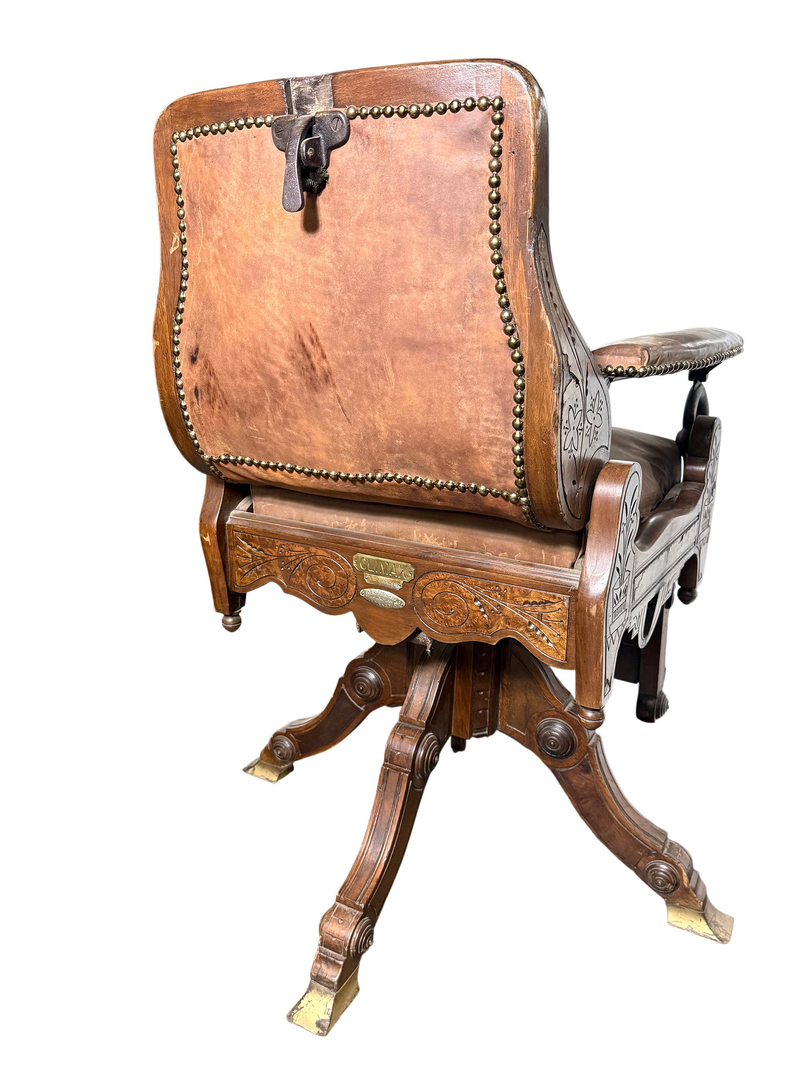 Barber Chair Project, Early Berninghaus "Climax", c.1890, Cinc., OH, missing parts but comes w/ex... - 4