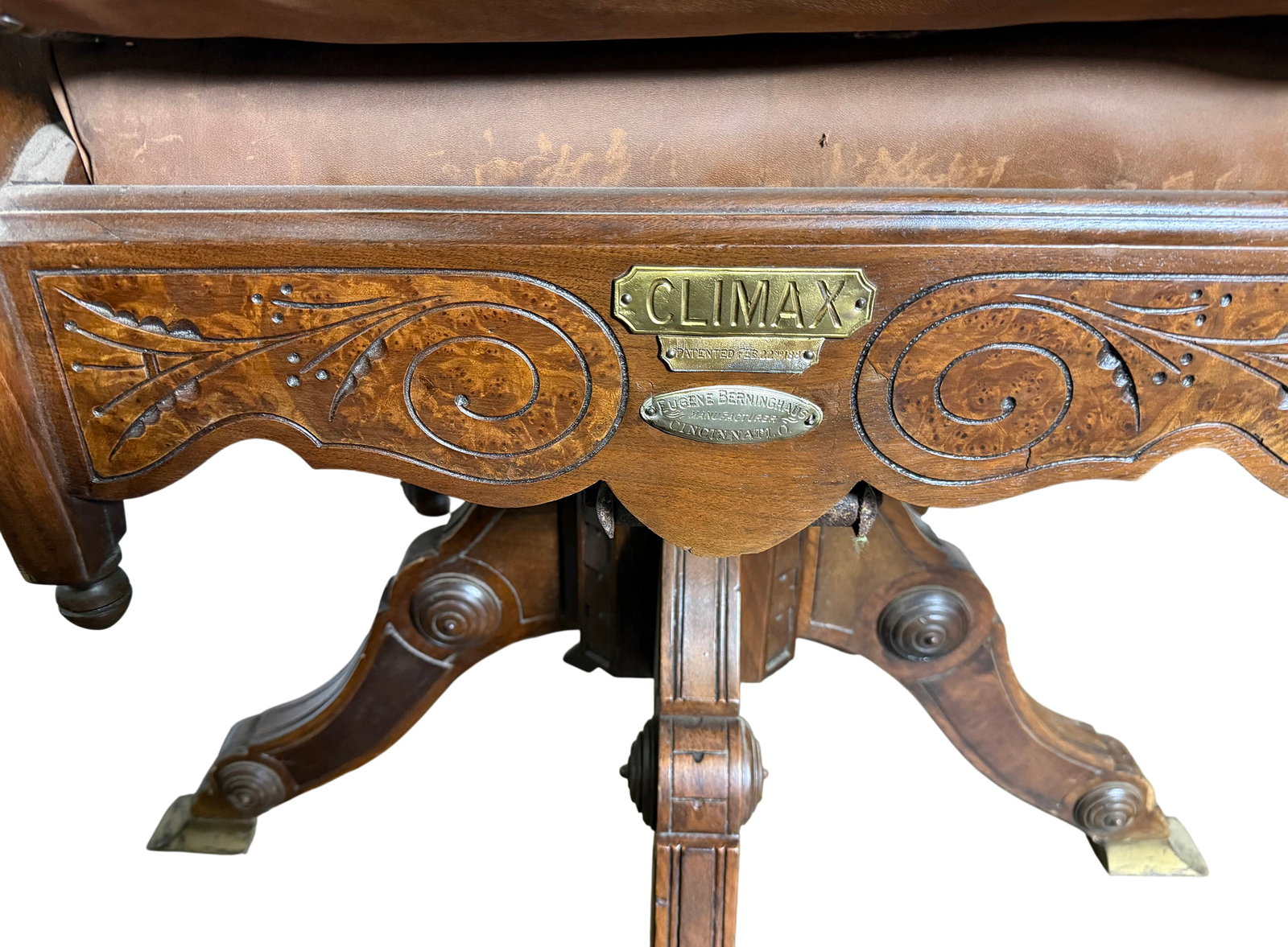 Barber Chair Project, Early Berninghaus "Climax", c.1890, Cinc., OH, missing parts but comes w/ex... - 5