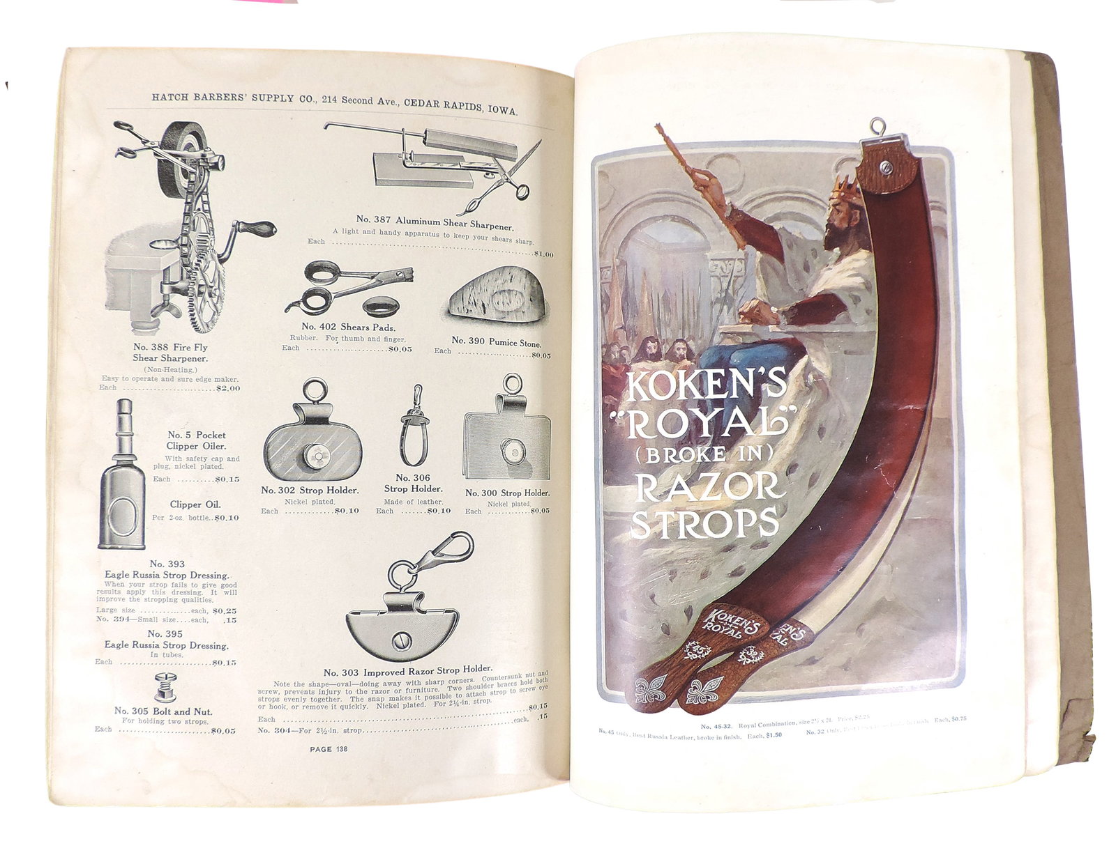 Hatch Barbers' Supply Co. Catalog, Barbers' Supplies, Chairs & Furniture, Cedar Rapids, Iowa,... - 8