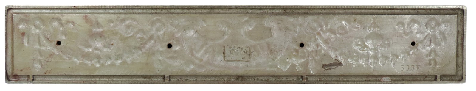 National Cash Register #356 Drawer Front, nickel-plated fancy cast brass, c.1915, Exc cond, H 3 x W - 2