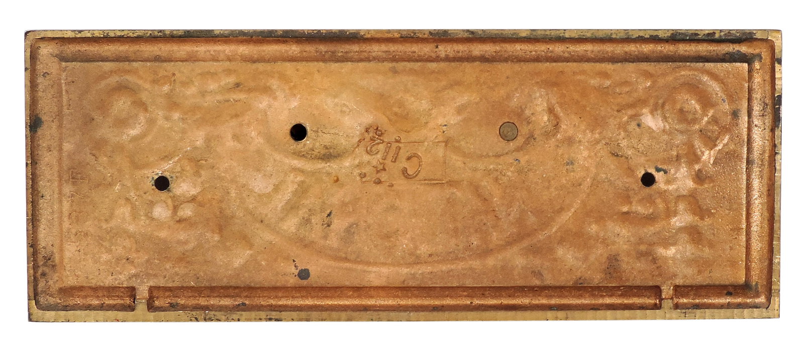 National Cash Register Drawer Font, commonly found on models 313 or 317, brass w/an ornate filigree - 2