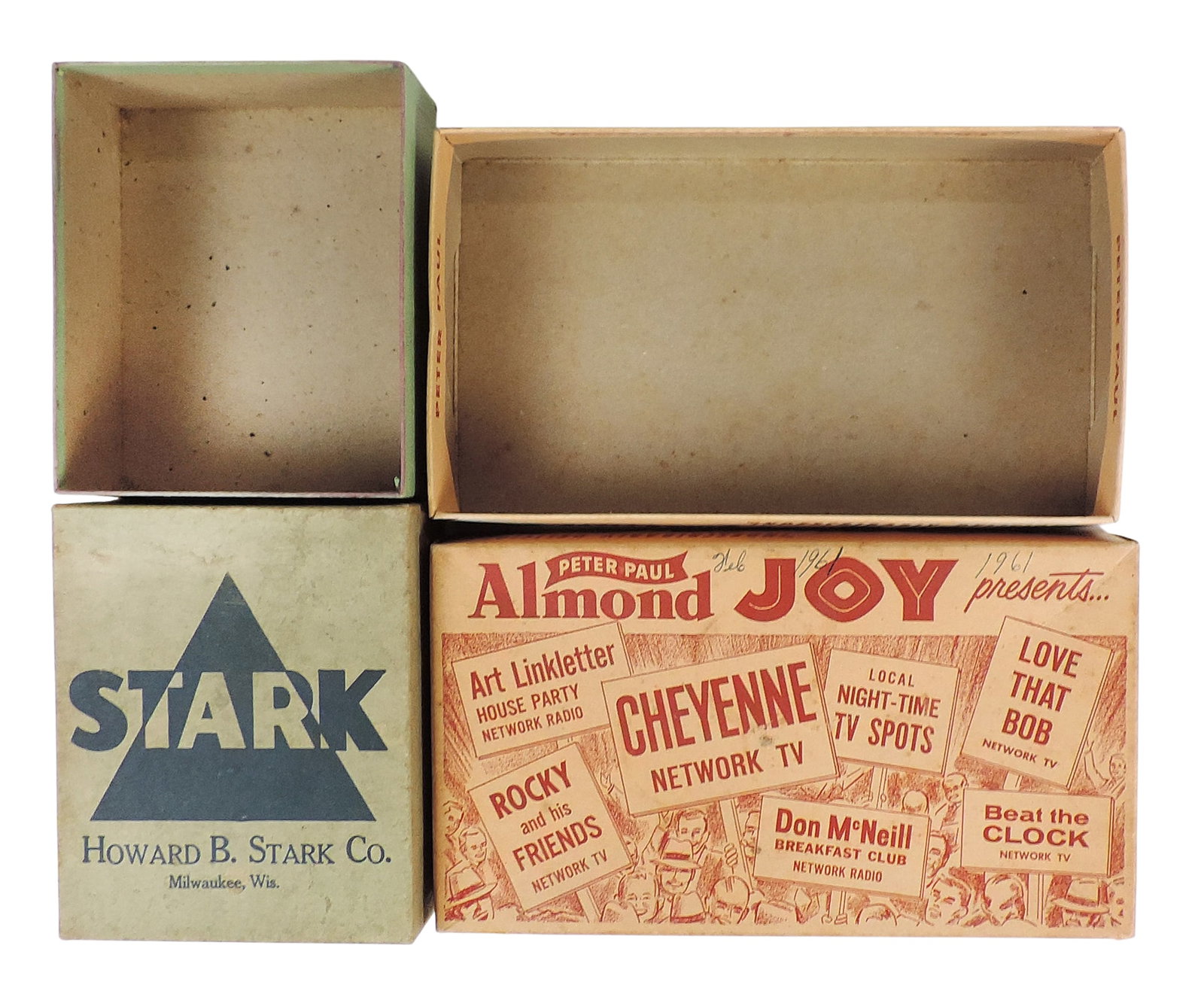Candy Boxes (2), Stark Candy Cigarette Box, Howard B. Stark Co., Milwaukee, Wis., 480, 1¢ & Pet (1 of 3)