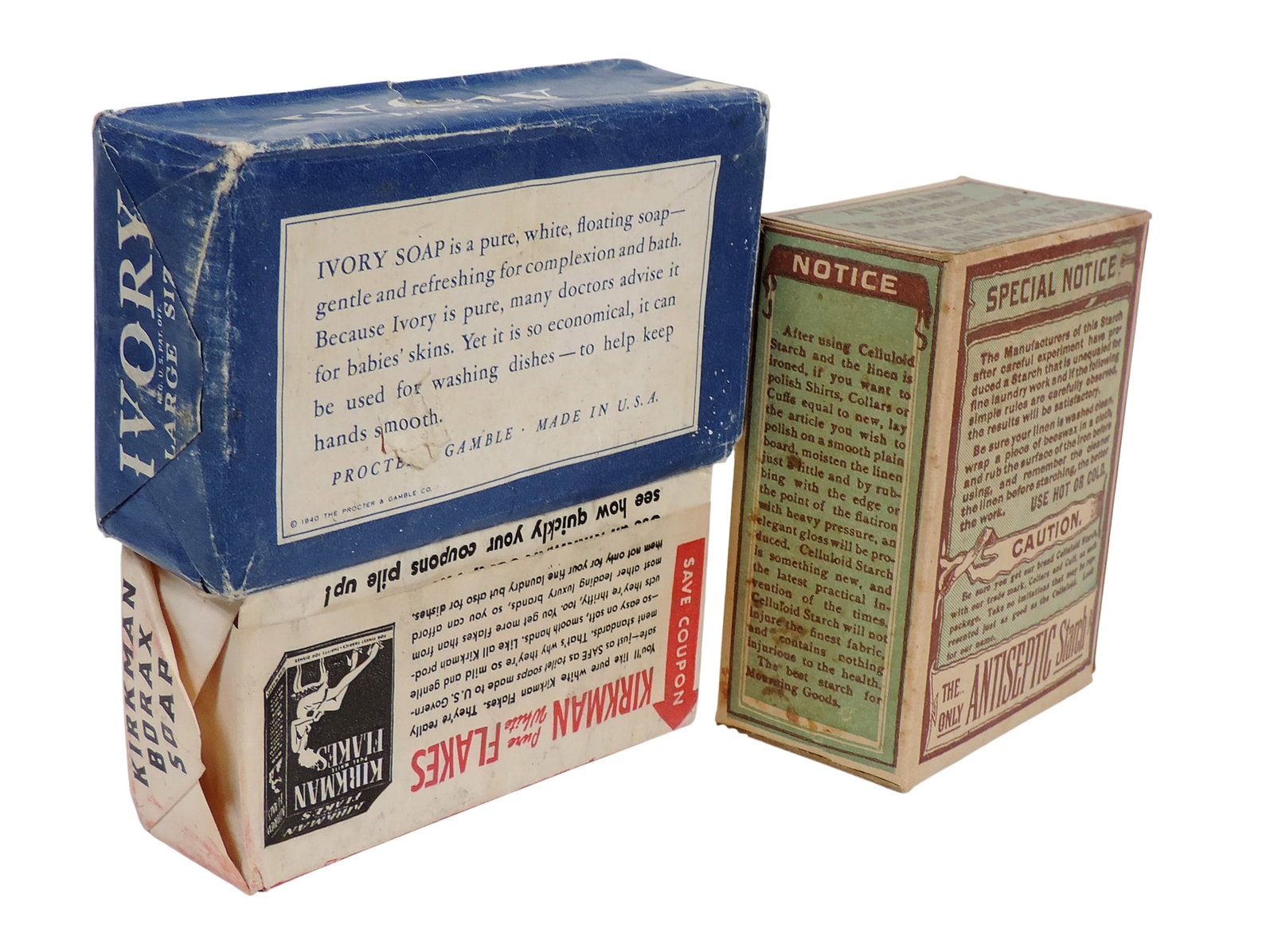 Vintage Soaps & Starch (3), Kirkman Borax Soap-Save Coupon, Kirkman & Sons Division of Colgate Pa... - 2
