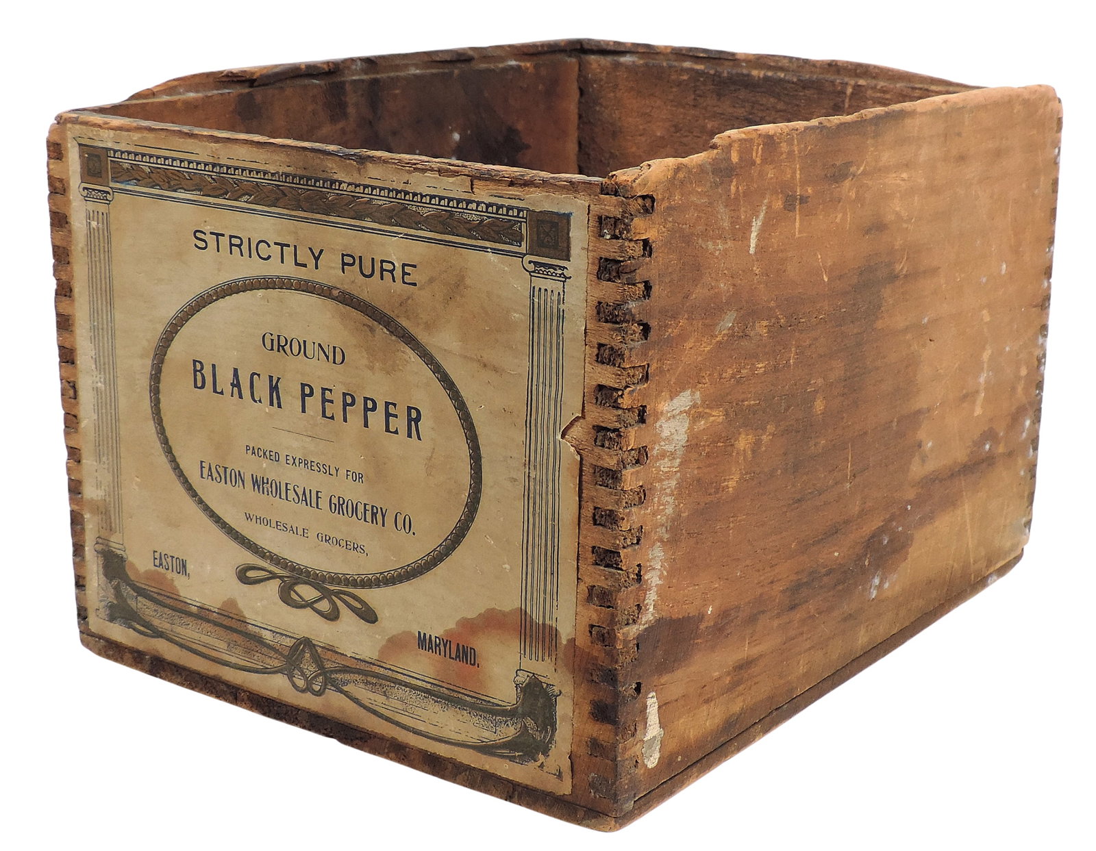 Easton Wholesale Grocery Co., Wooden Crate, Strictly Pure Ground Black Pepper, Easton, Maryland-U... (1 of 2)