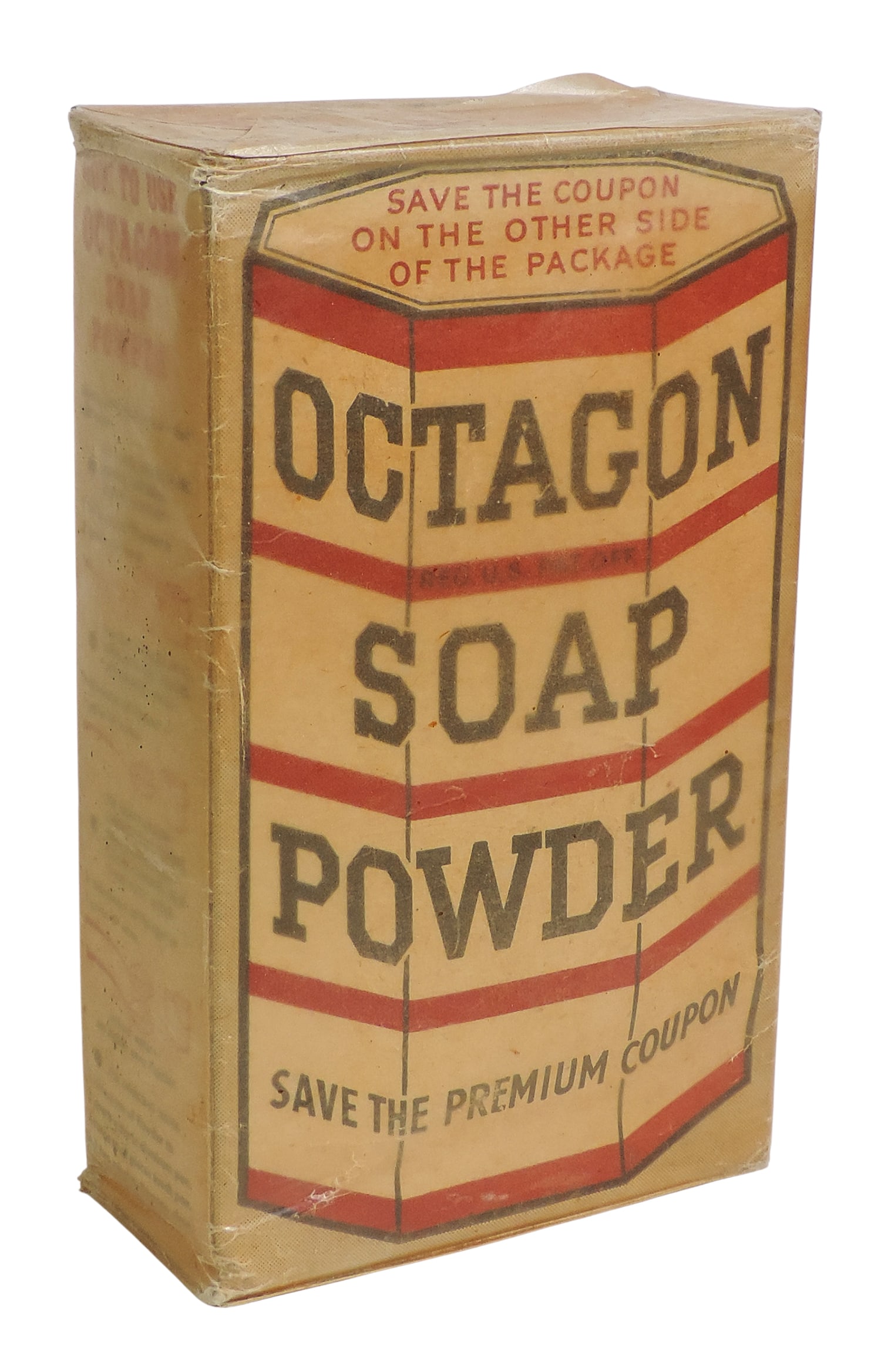 Octagon Soap Powder, Colgate-Palmolive-Peet Co., Net Contents 13 oz, heavy cardstock packaging, c...: Octagon Soap Powder, Colgate-Palmolive-Peet Co., Net Contents 13 oz, heavy cardstock packaging, c. early 1900s, NOS w/orig contents, H 6.75 x W 4 in.