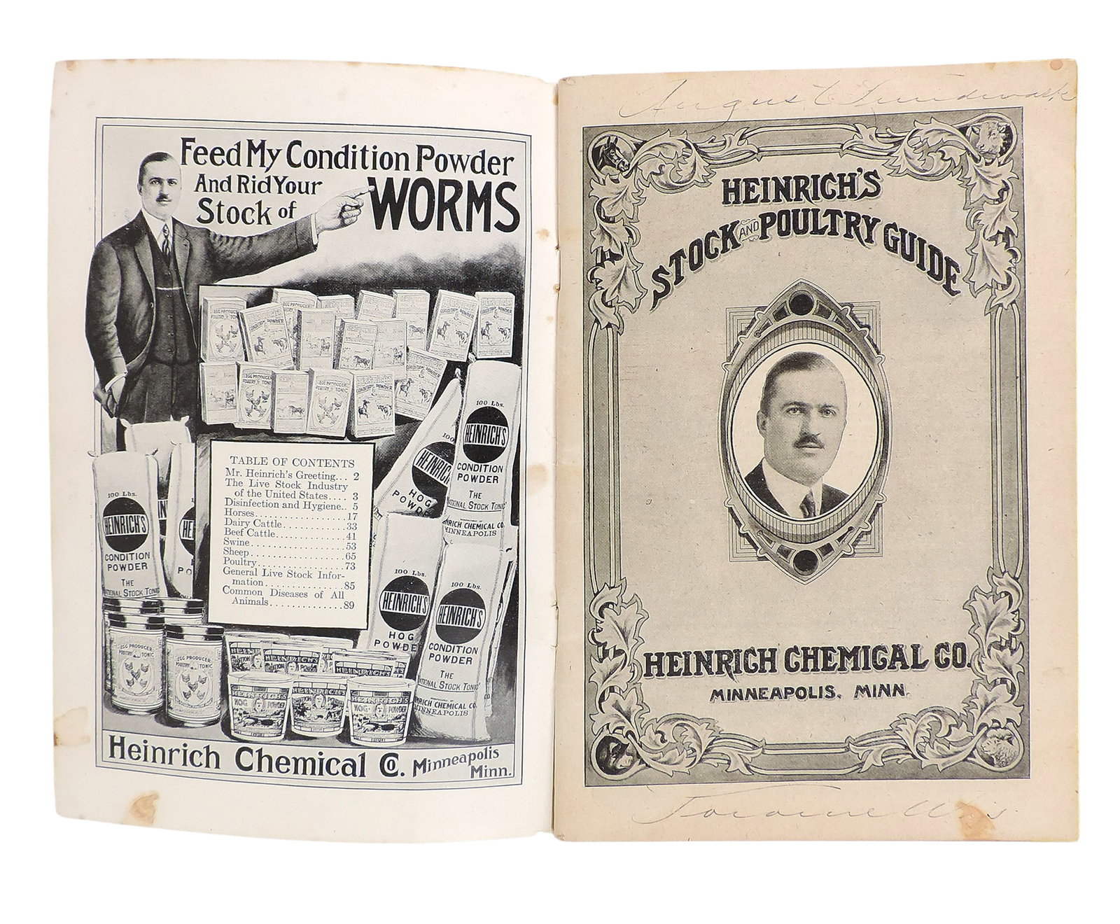 Heinrich's Stock and Poultry Guide, Heinrich Chemical Co., Minneapolis, Minn, copyright 1917, 9... - 2