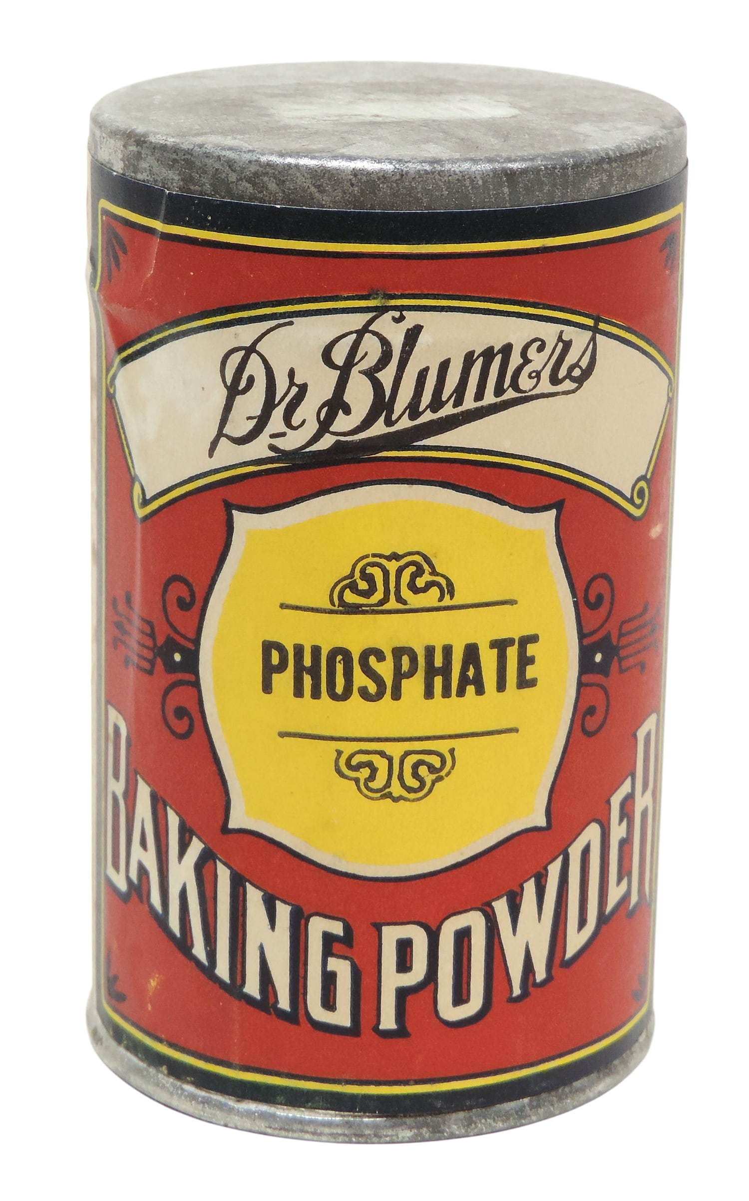 Dr. Blumers Phosphate Baking Power tin w/paper label, full w/orig contents & never opened, early ... (1 of 2)