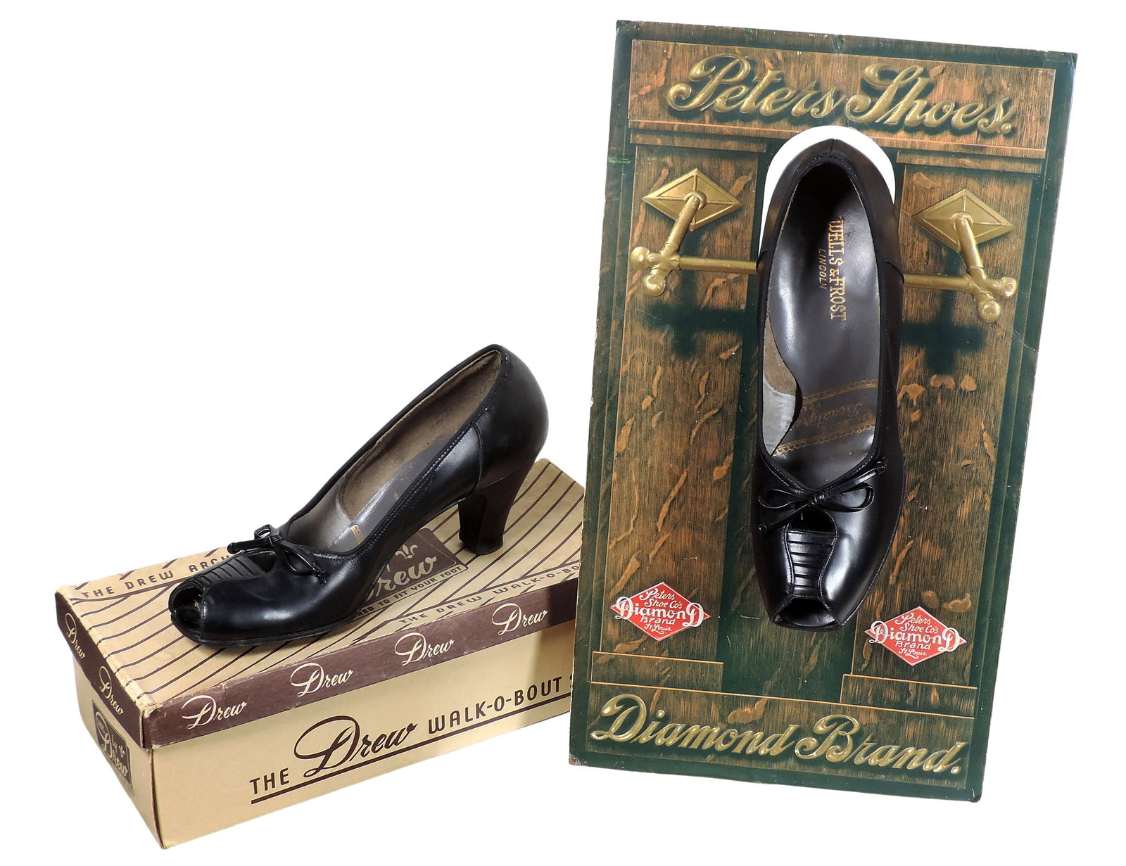 Peters Shoe Co. Countertop Display & The Drew Arch Rest Shoe Box w/shoes (2), Peter Shoes Co., Di... (1 of 2)