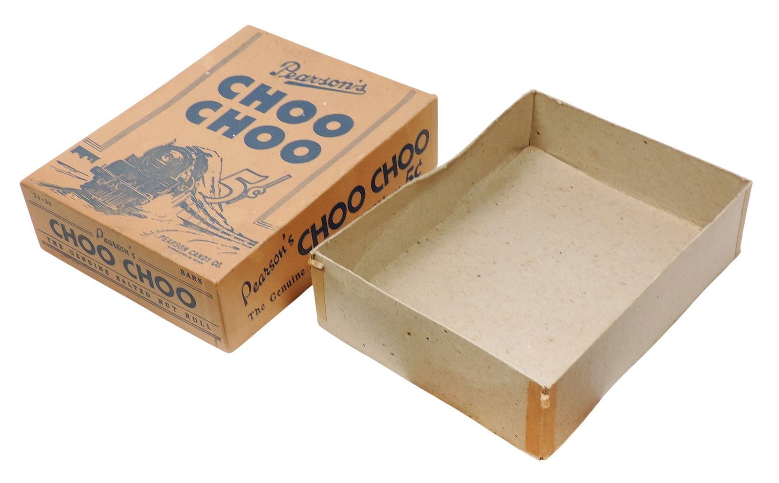 Pearson's Choo Choo Candy Box, Pearson Candy Co.-Minneapolis, Minn, 24-5¢ Bars, The Genuine Sa. - 3