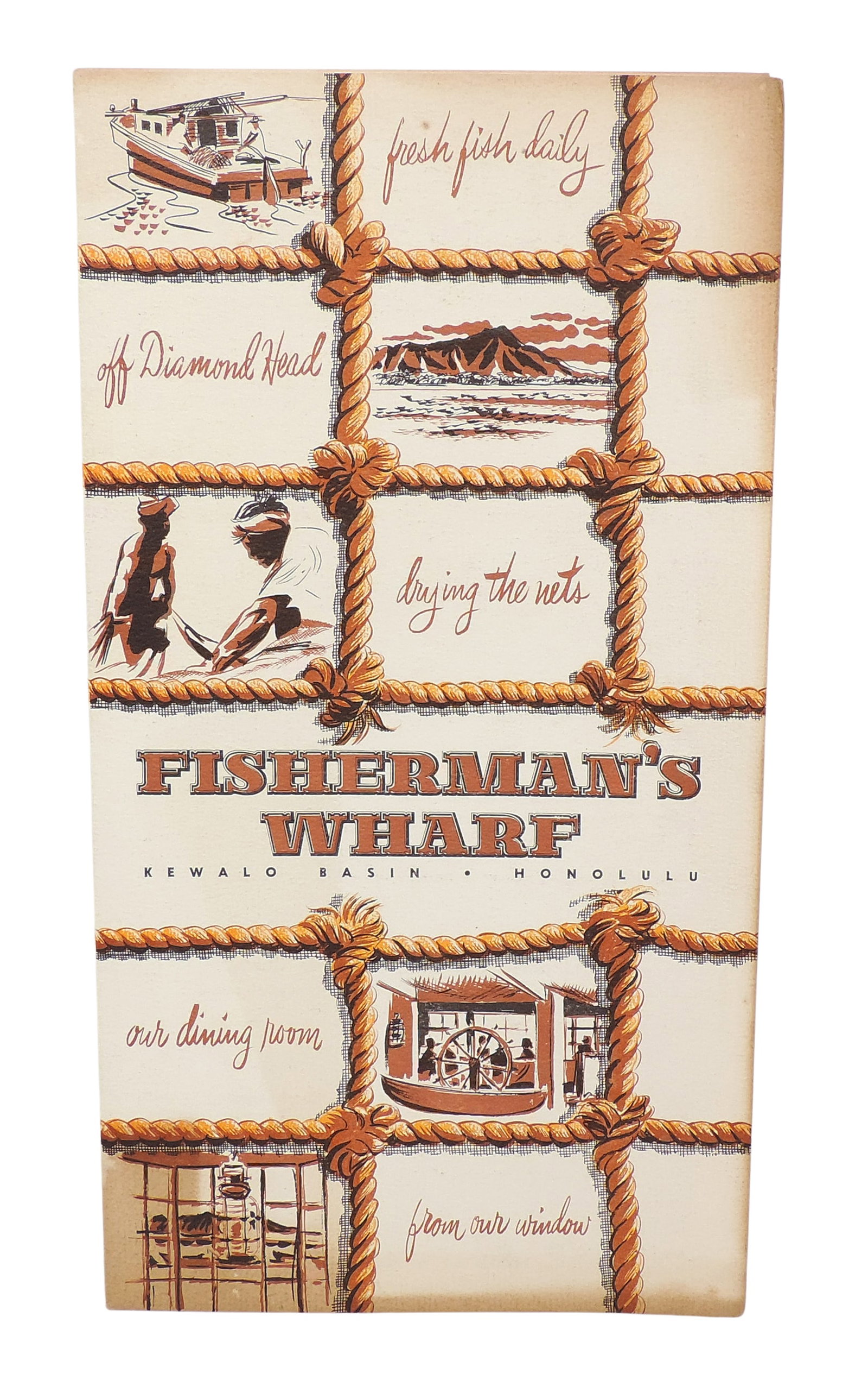 Fisherman's Wharf Menu, located on the Wharf at Kewalo Basin, Honolulu, Hawaii, operated by The... (1 of 4)