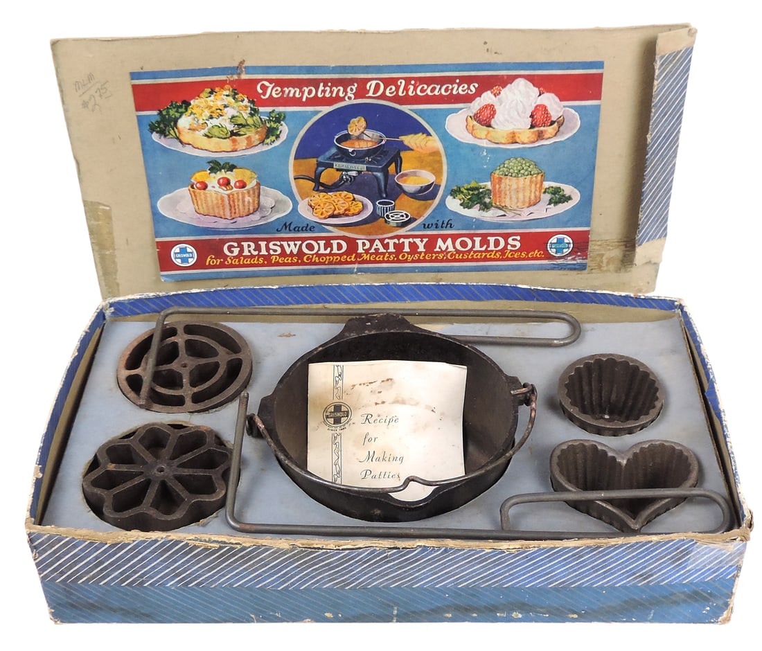 Griswold Patty Molds, Griswold Mfg. Co., Erie, Pennsylvania-USA, cast iron combination set No. 3,... (1 of 2)