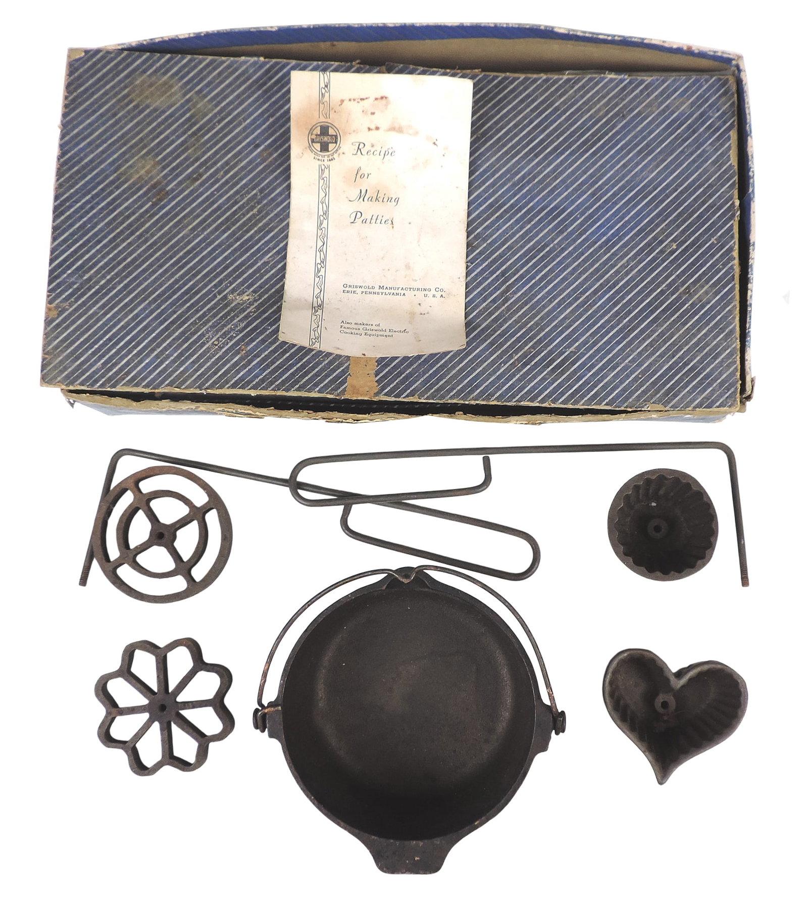 Griswold Patty Molds, Griswold Mfg. Co.-Erie, Pennsylvania, cast iron combination set No. 3, orig... - 2