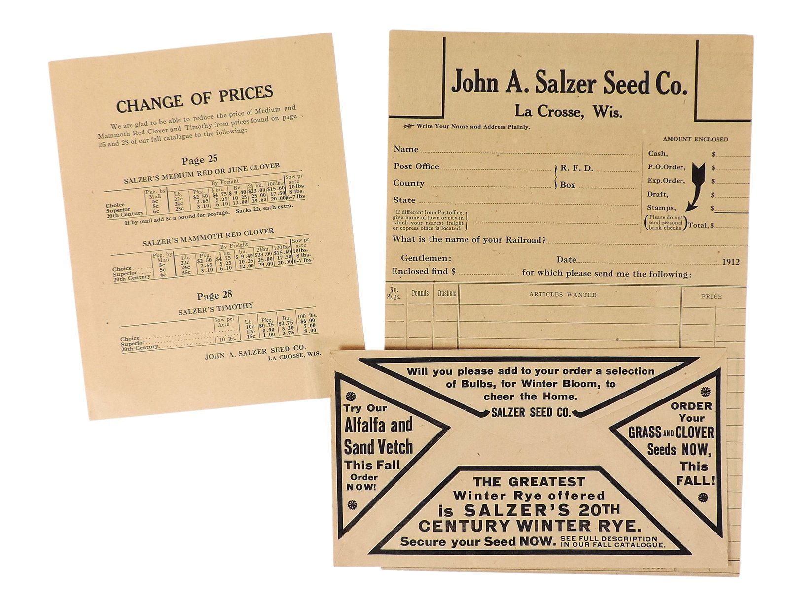 John A. Salzer Seed Co. Catalogues, La Crosse, Wis. (2), Sow Salzer's Seeds, 60 Years of Faithful - 2