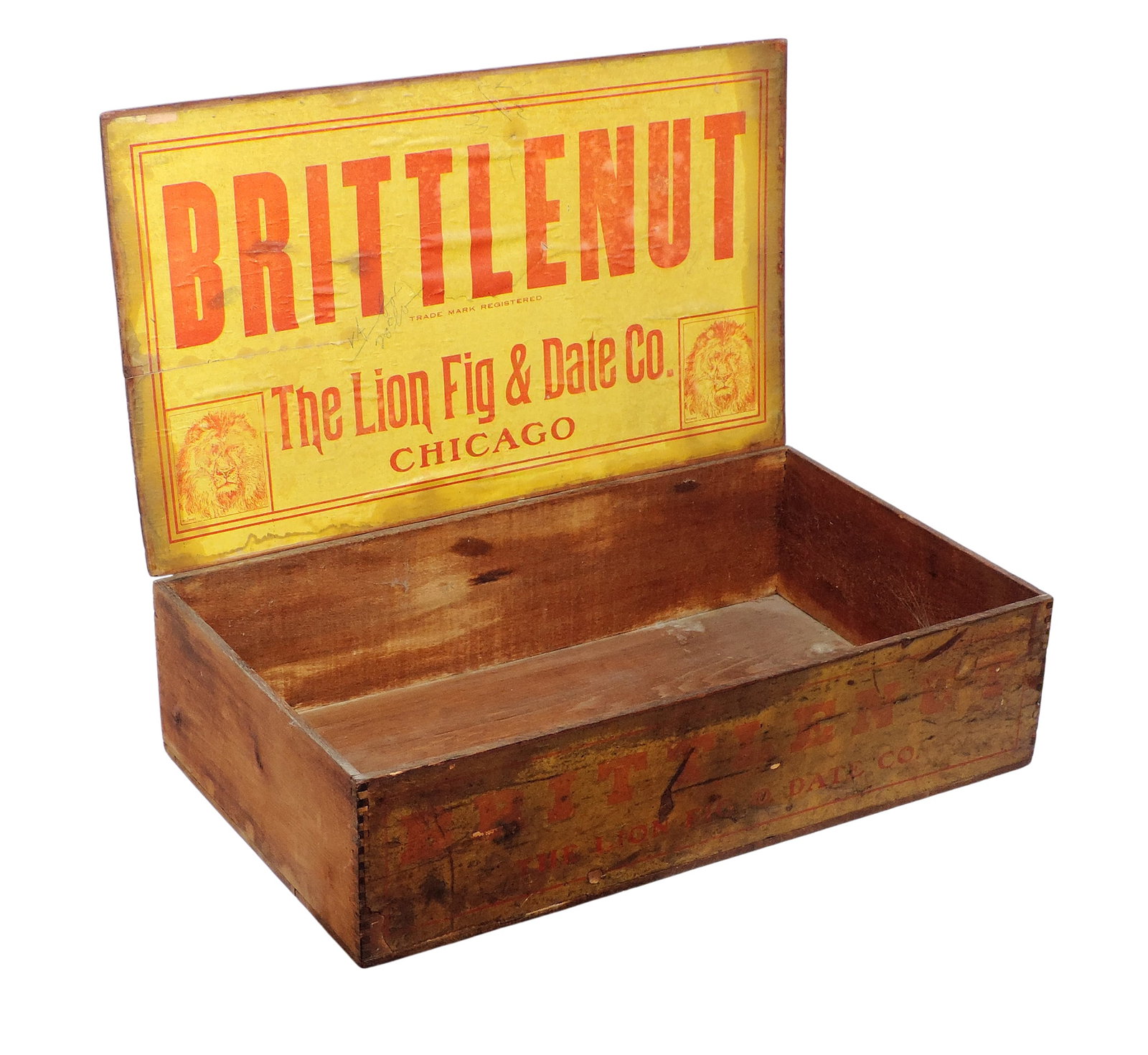 Brittlenut Shipping Crate/Countertop Point-of-Sale Display, The Lion Fig & Date Co., Chicago-USA,... (1 of 2)