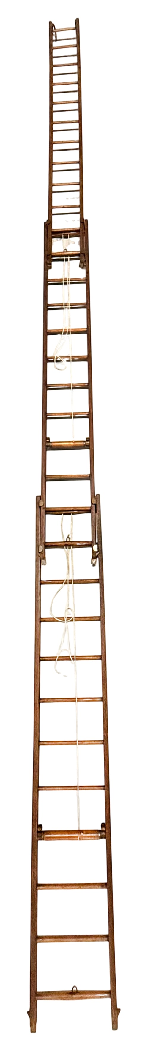 Salesman Sample Extension Ladder, RARE & possibly a Fireman's, oak w/metal 3-section ladder, c.19... (1 of 2)