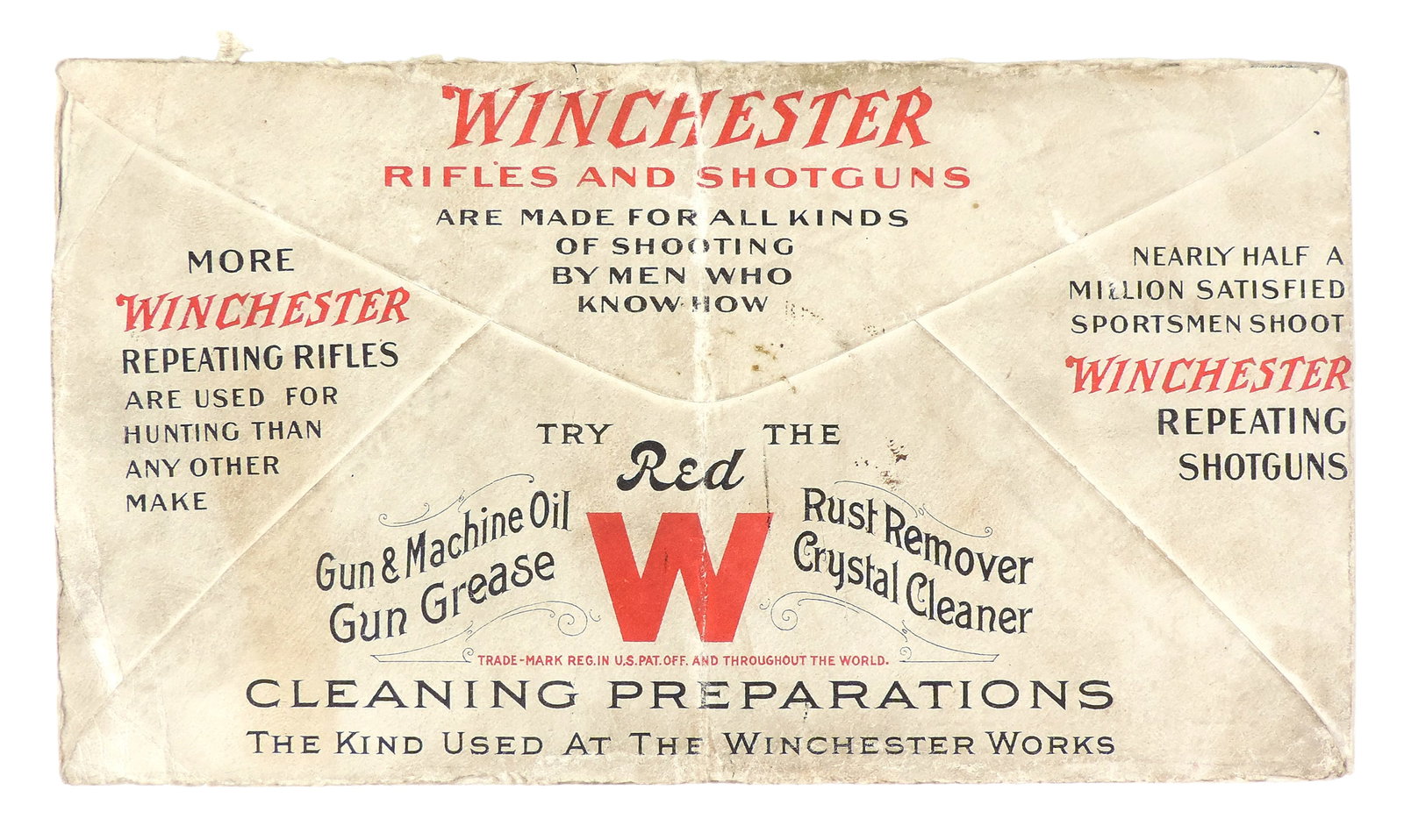 Winchester Rifles & Shotguns Envelope, dated 1914 w/Ballard Hardware Co., Redfield, Iowa advertis... - 2